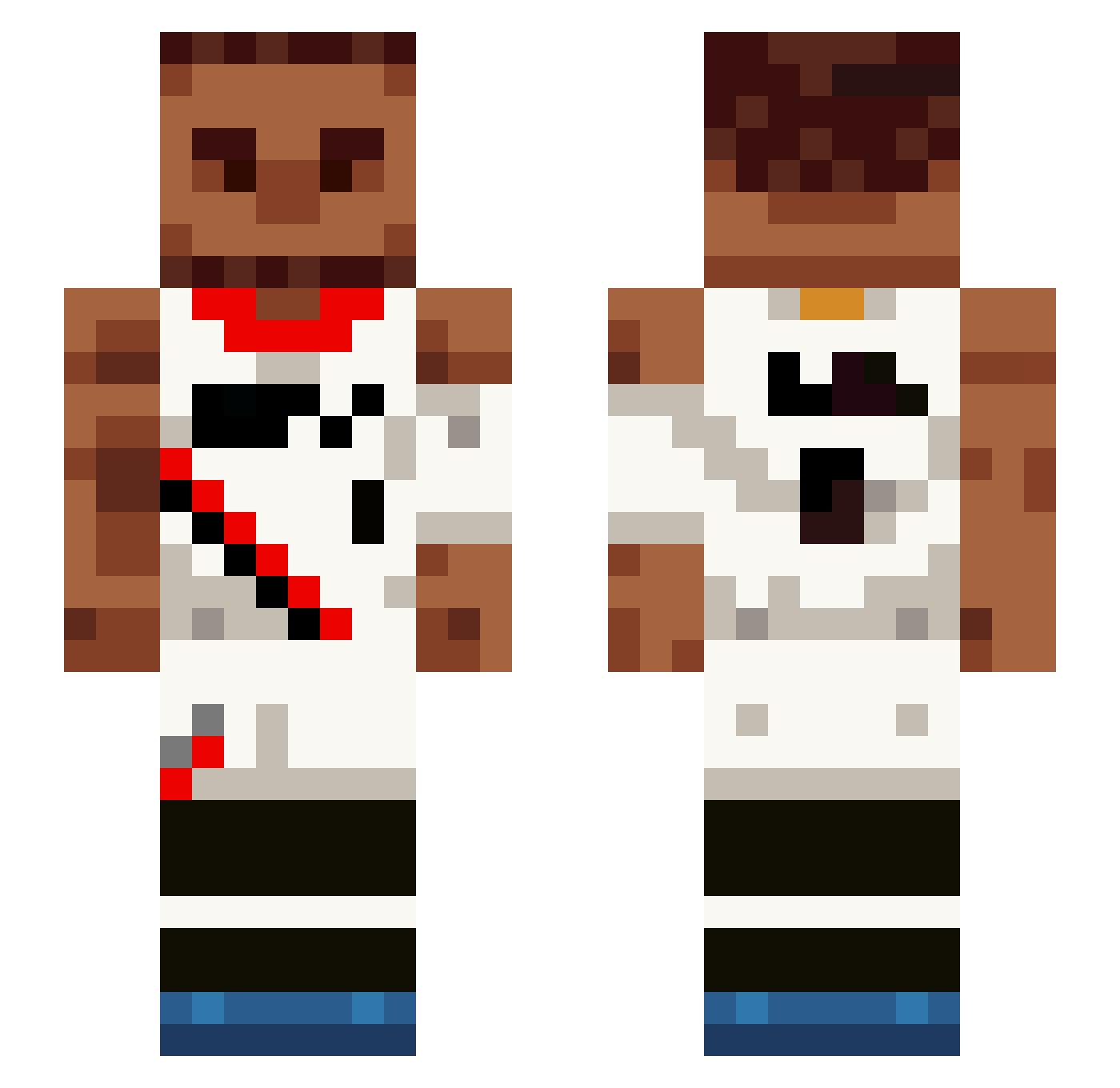IsRow Minecraft skin, front and back view