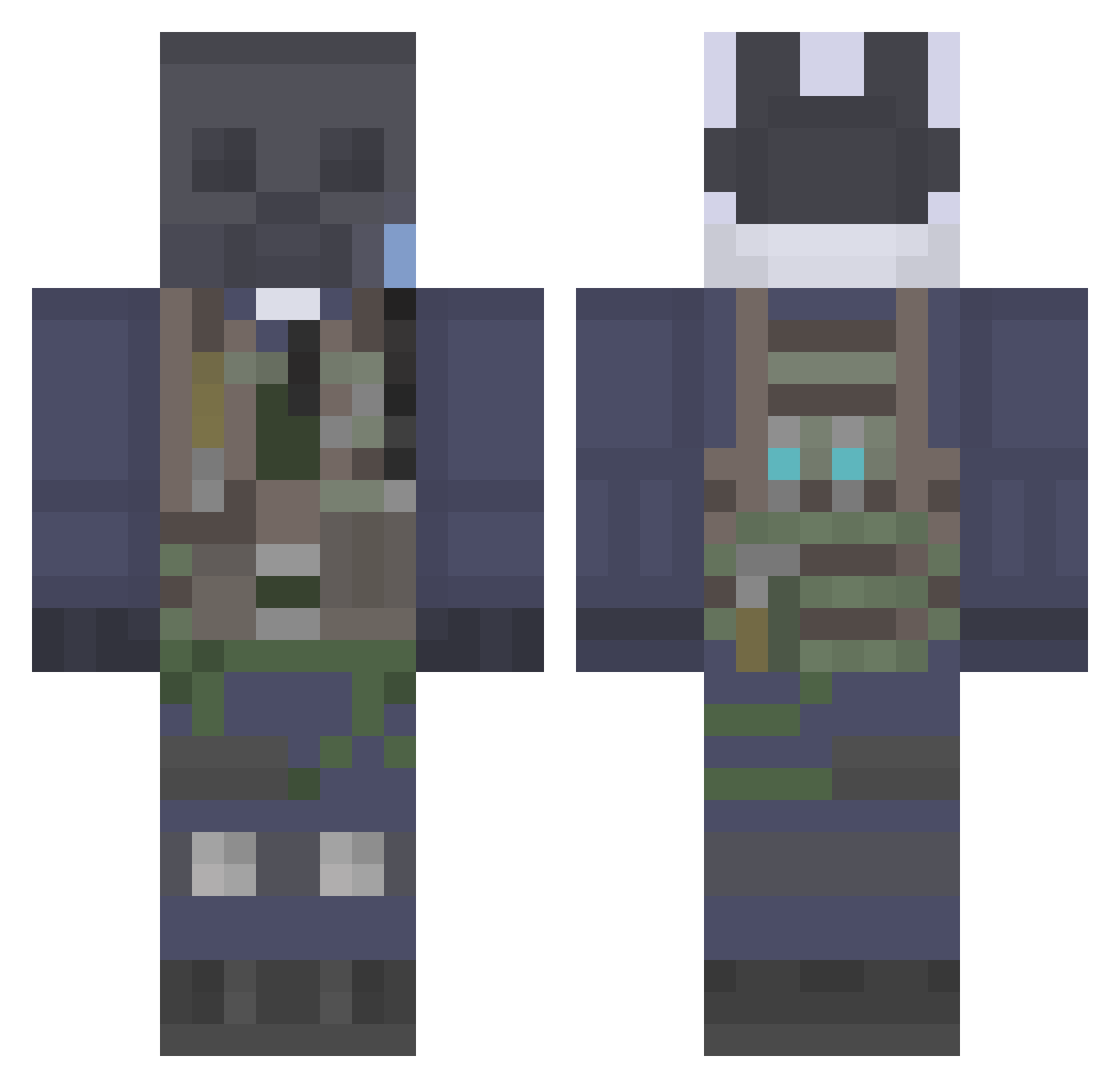 PeterBranca Minecraft skin, front and back view