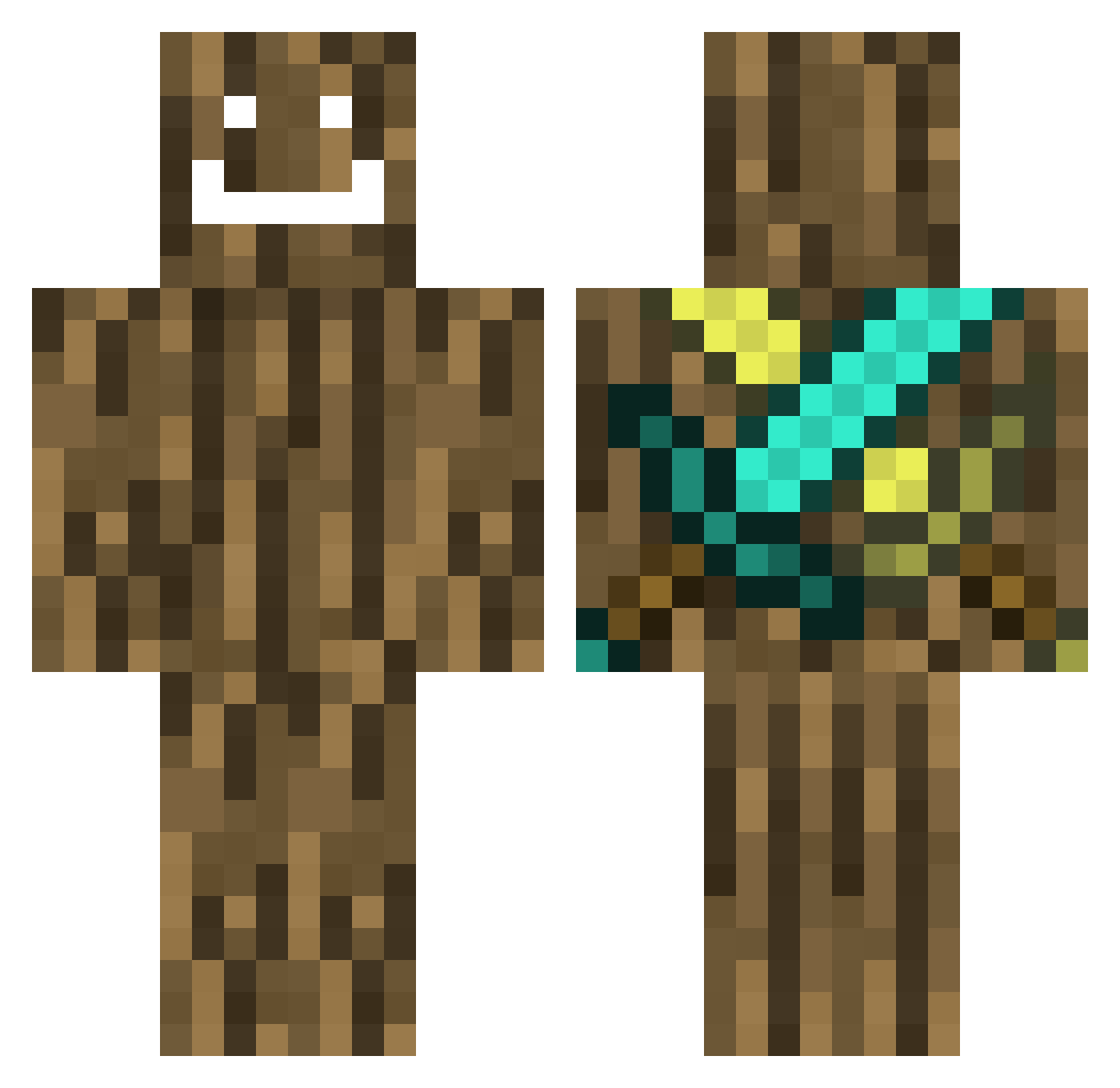 worf1007 Minecraft skin, front and back view