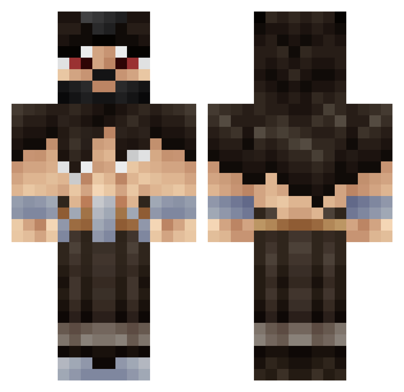 SiehstDenWald Minecraft skin, front and back view