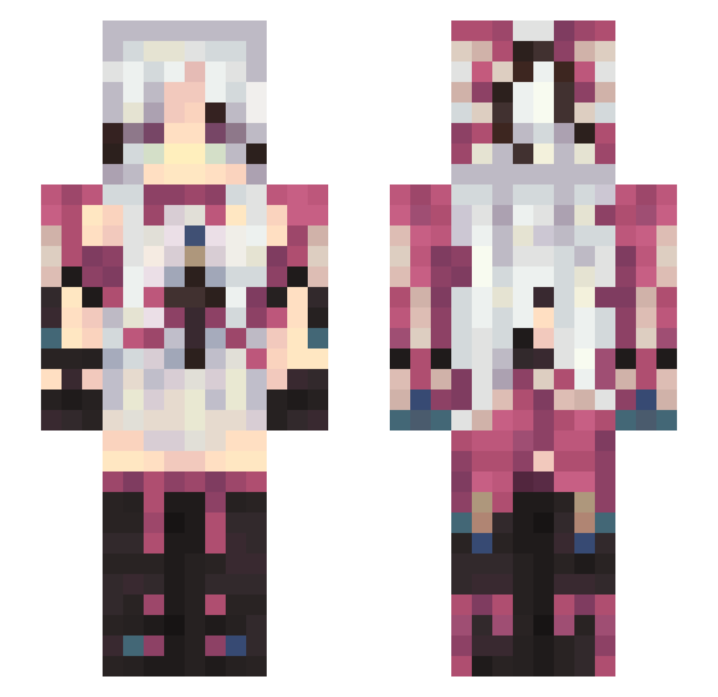 ILoveAnimeALot Minecraft skin, front and back view