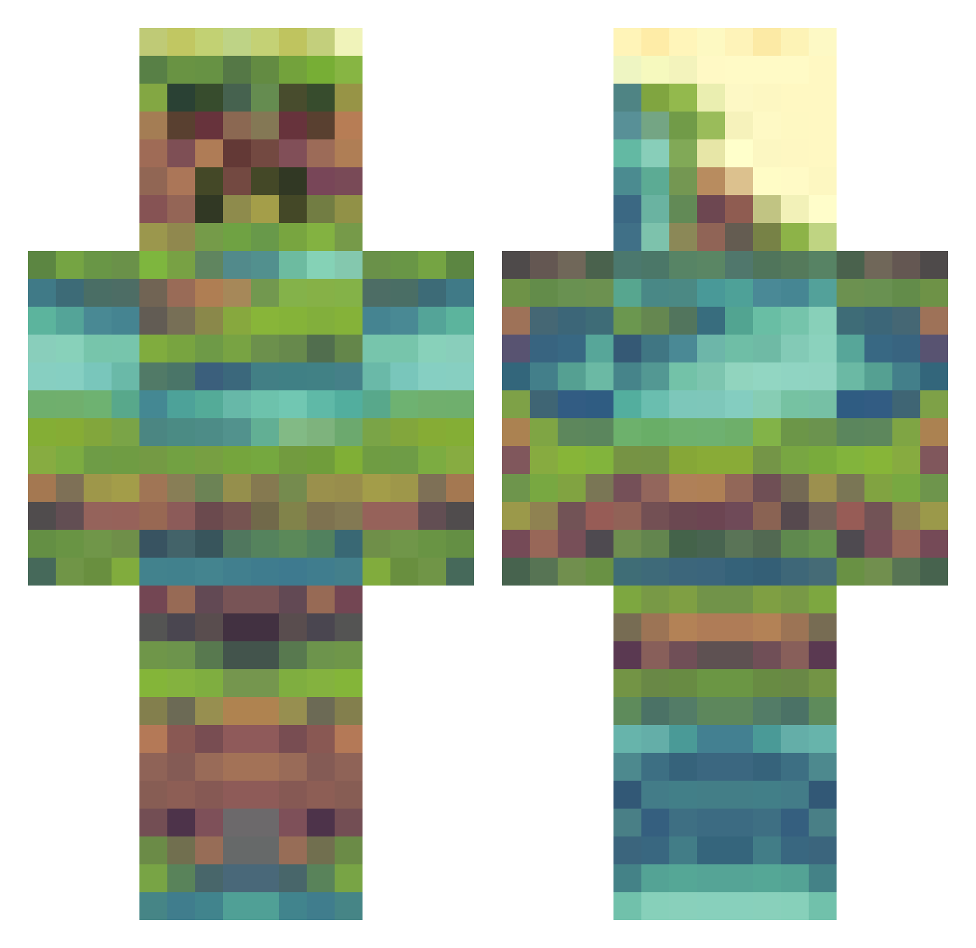 tippedwalnut Minecraft skin, front and back view