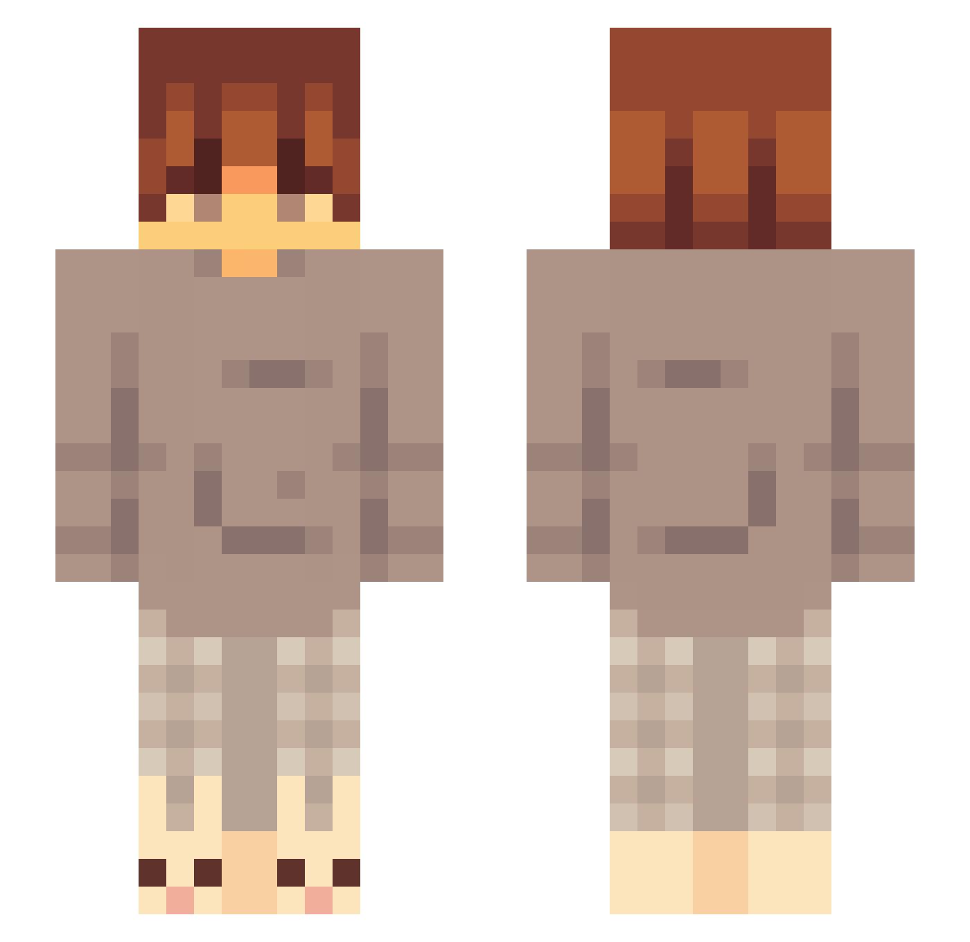 youtipoop Minecraft skin, front and back view