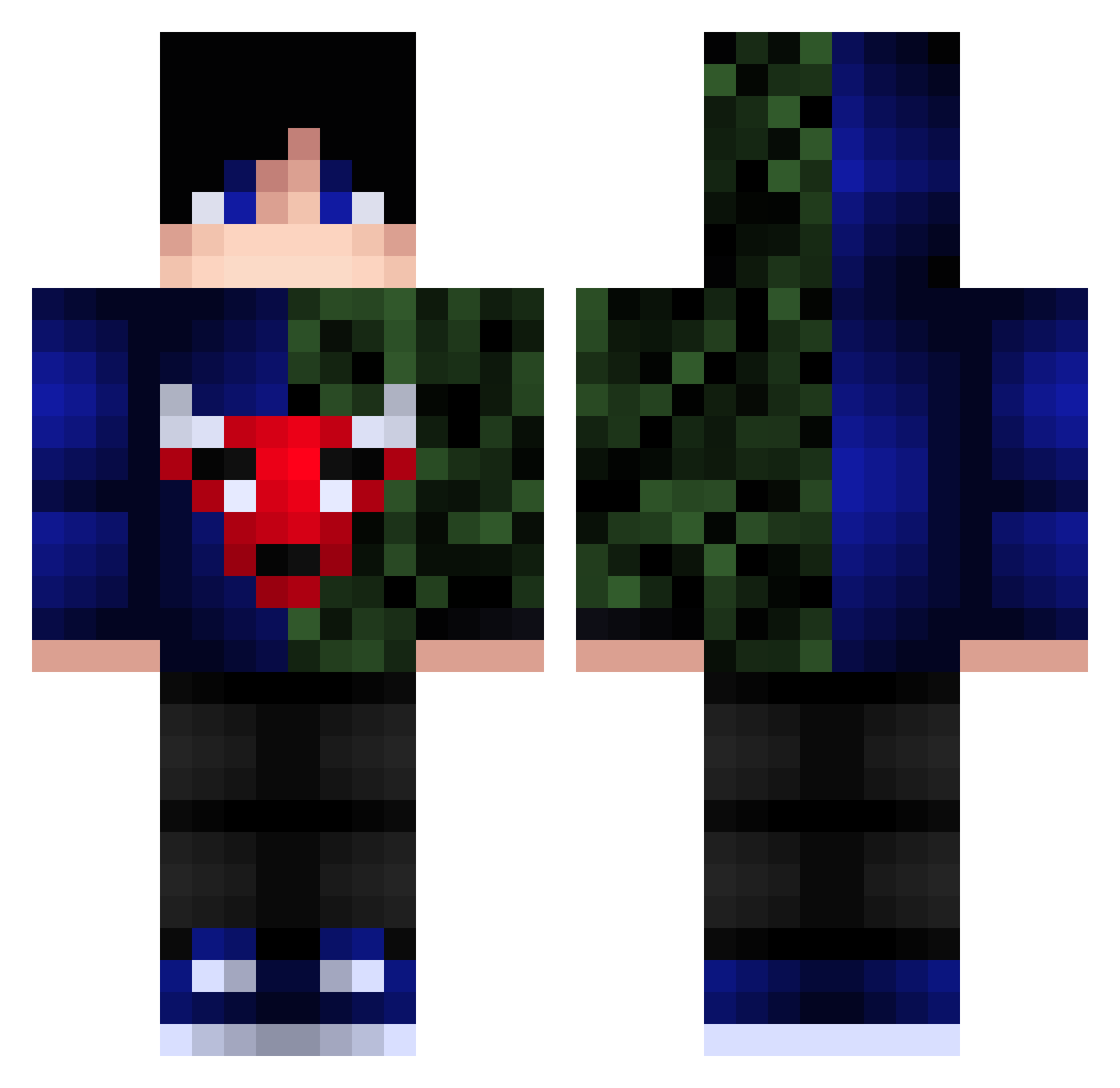 JuakoDiaz Minecraft skin, front and back view