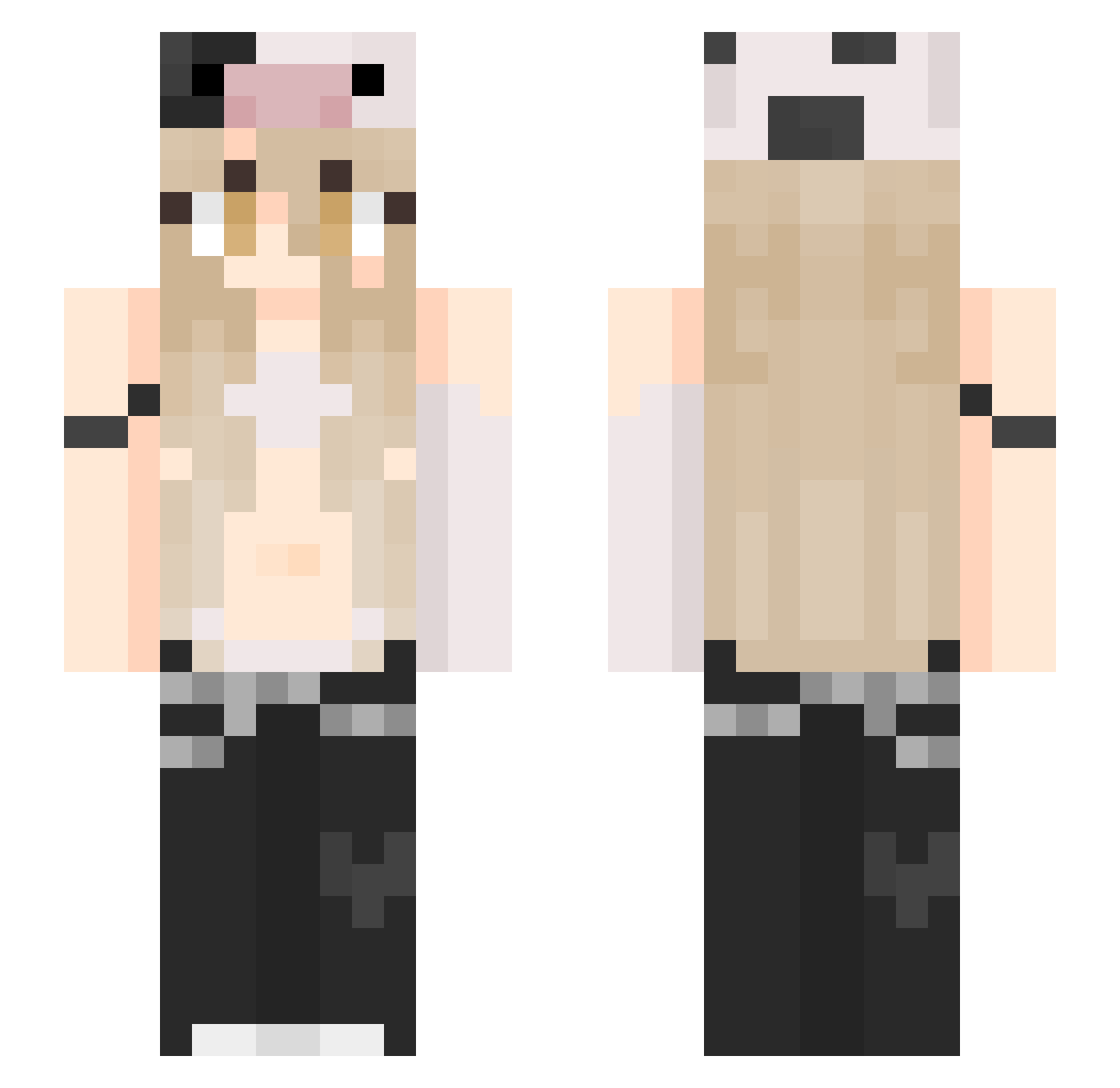Llix Minecraft skin, front and back view