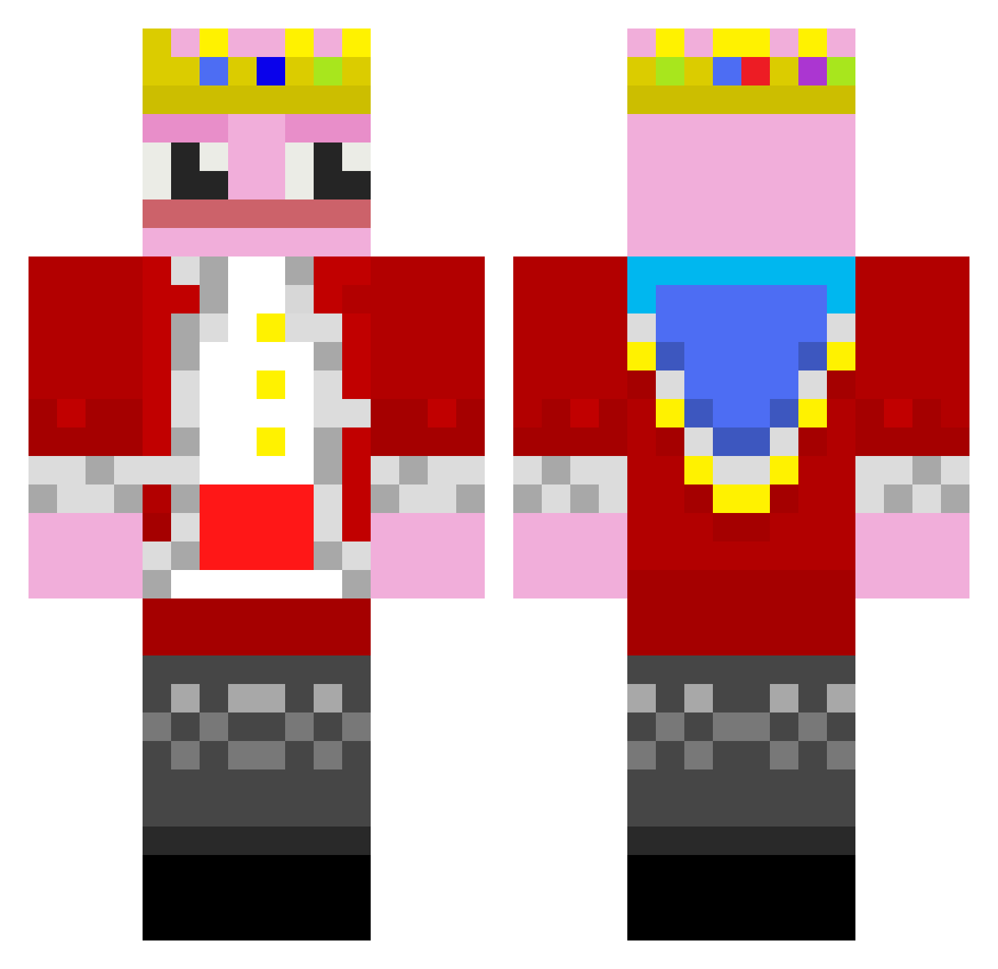 Mellow9 Minecraft skin, front and back view