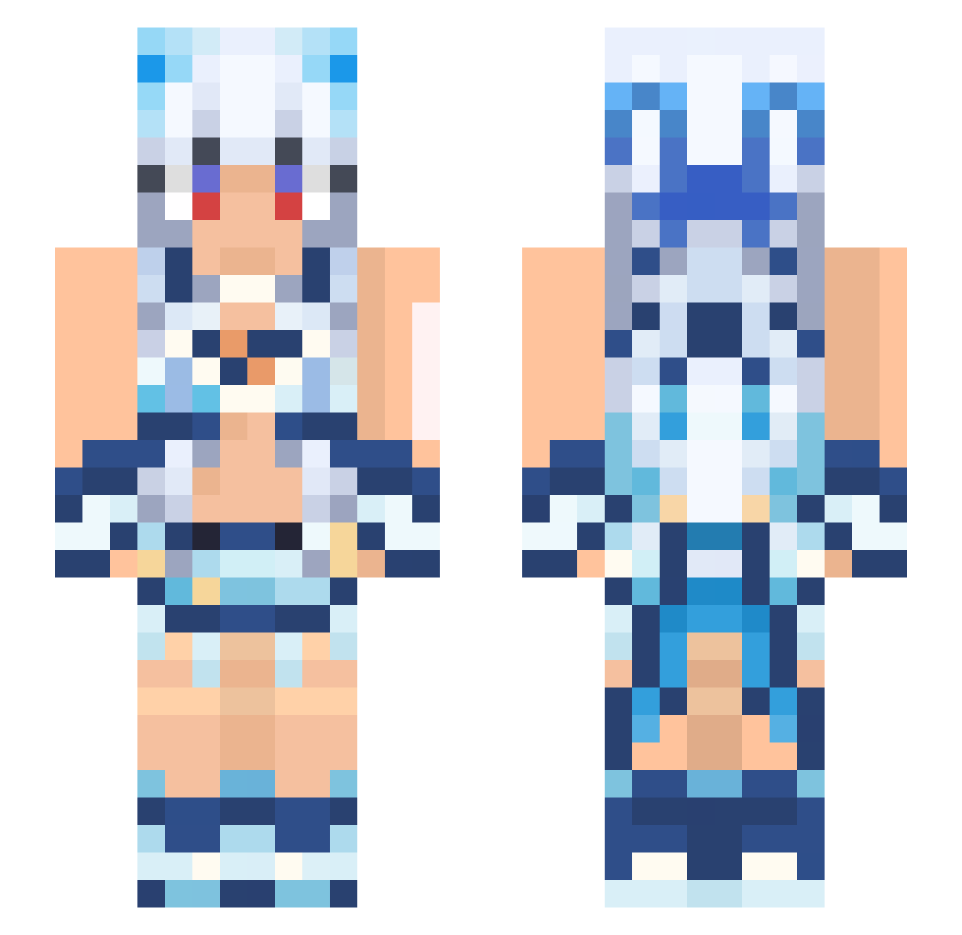 HANLABON Minecraft skin, front and back view