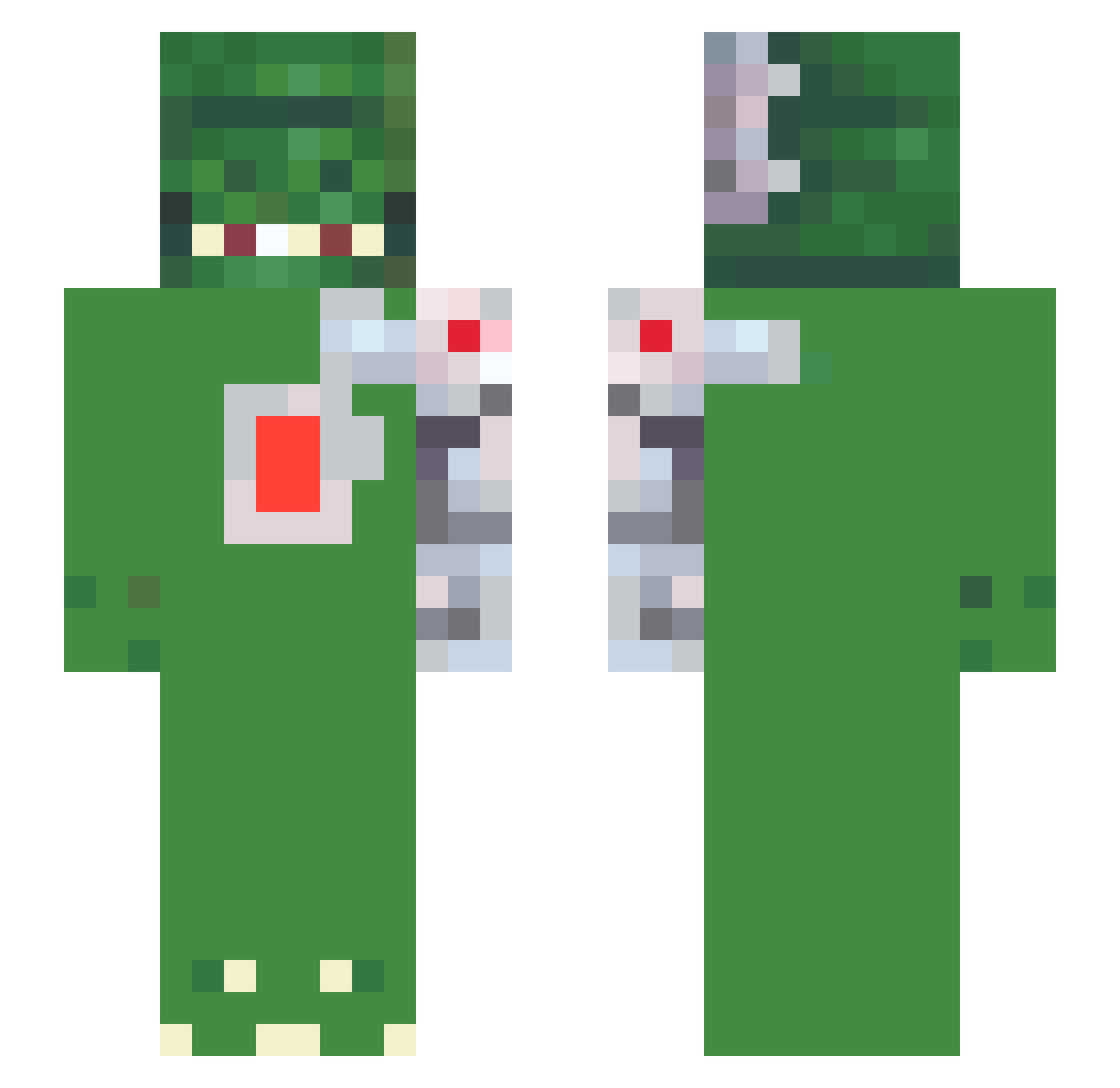 HBoomBoom Minecraft skin, front and back view