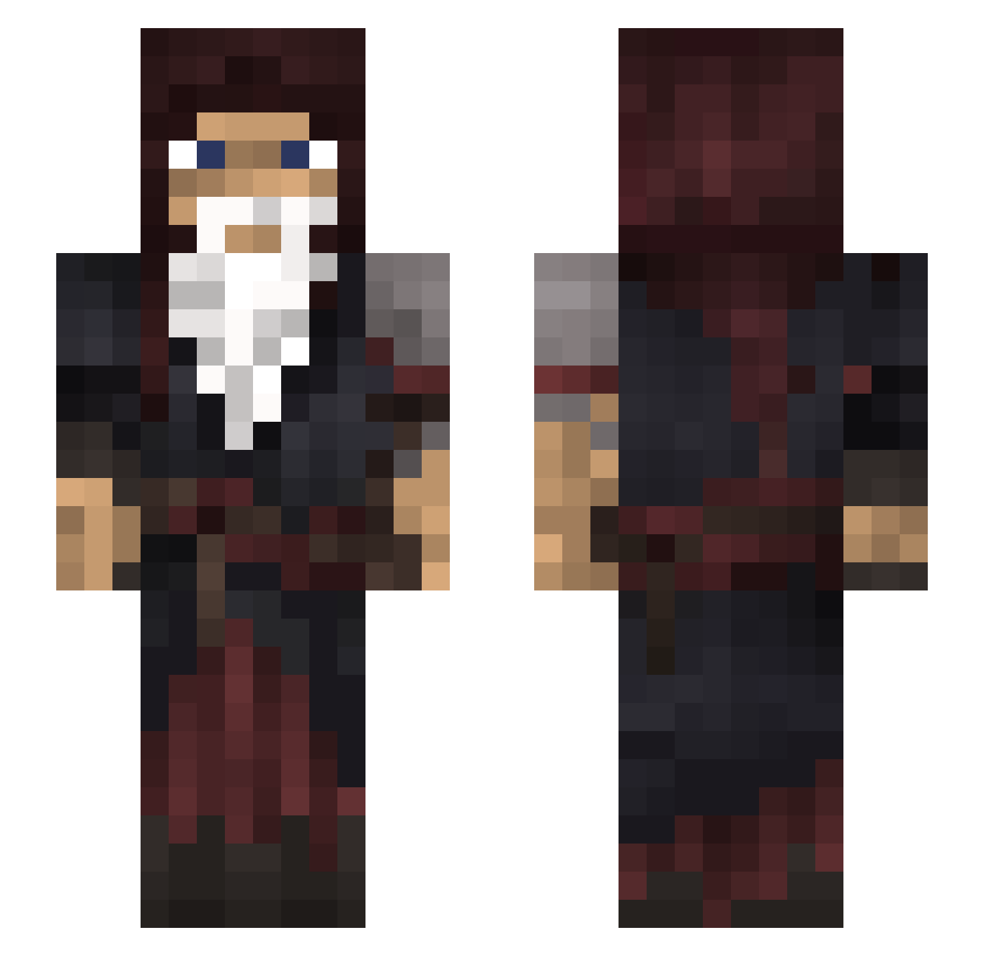 Scarpa Minecraft skin, front and back view