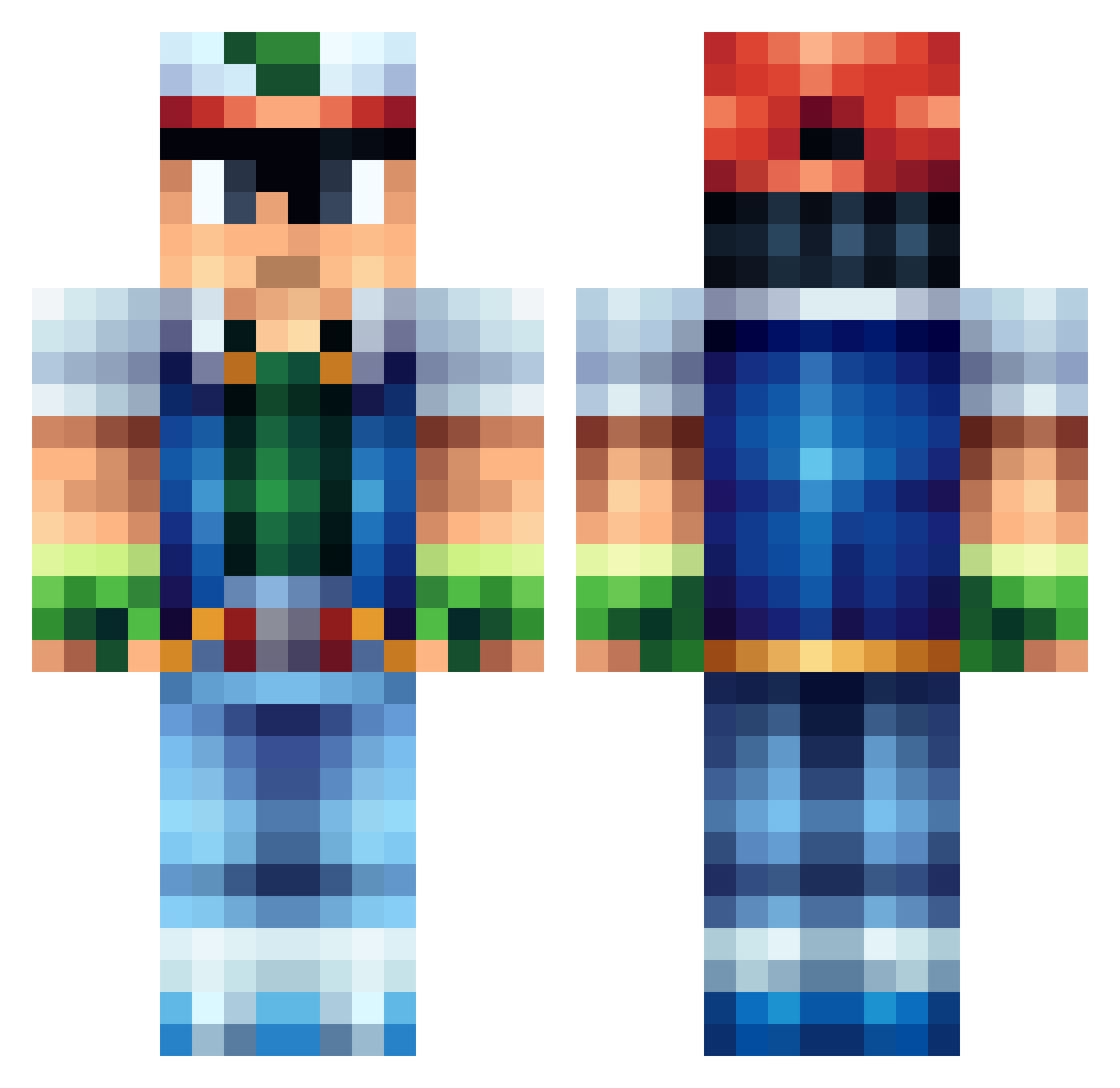 yodabird Minecraft skin, front and back view