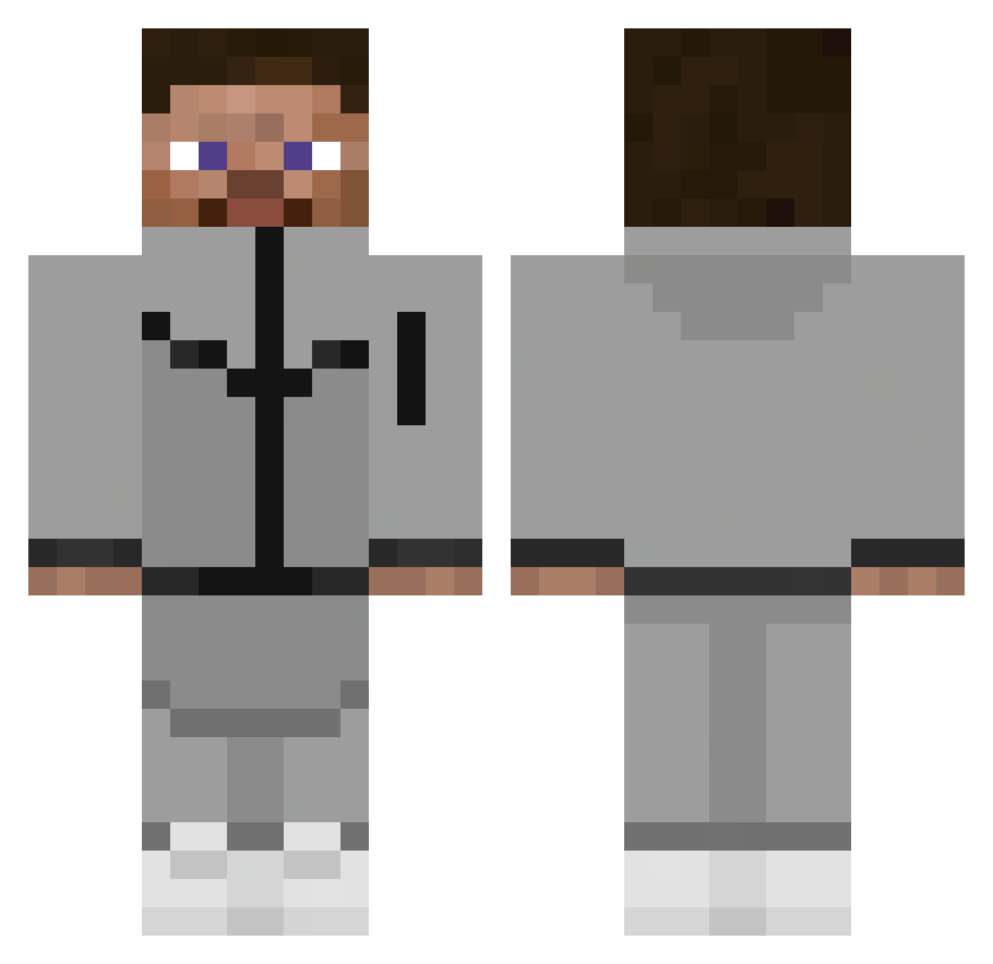 yoGarfield Minecraft skin, front and back view