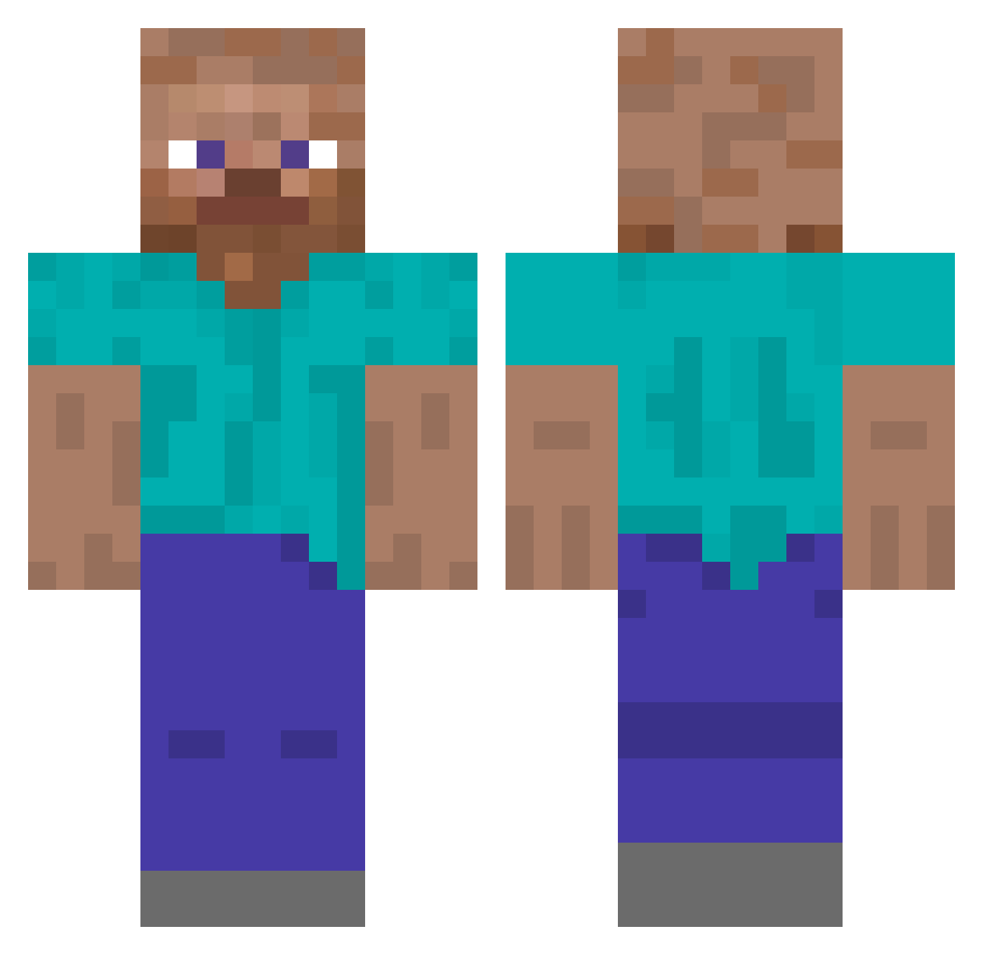 EugeniusKristus Minecraft skin, front and back view