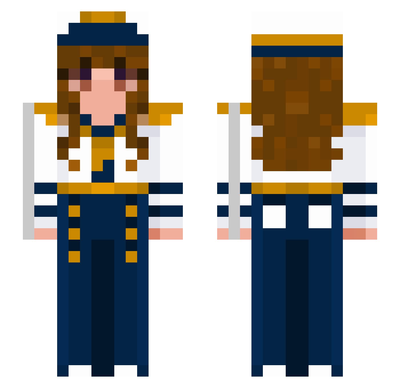 Calif0rnia_ Minecraft skin, front and back view