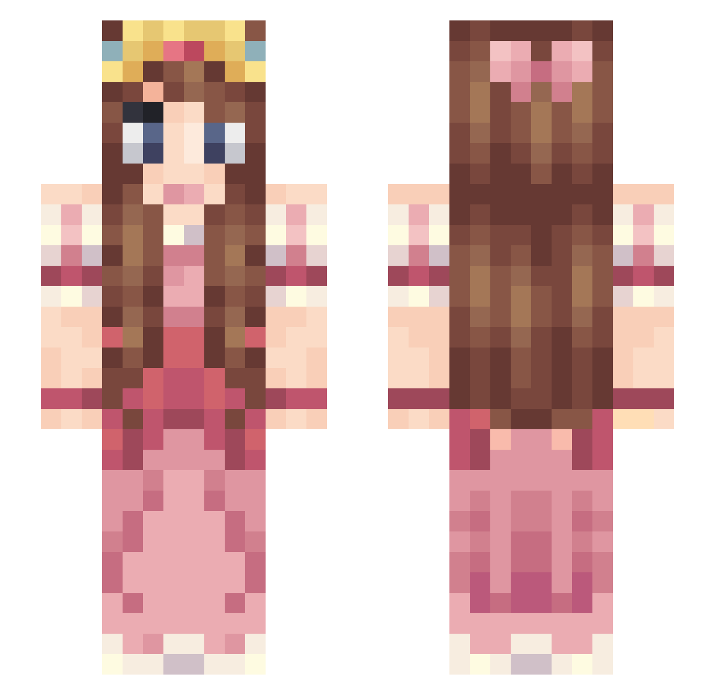 buggybugfriend Minecraft skin, front and back view