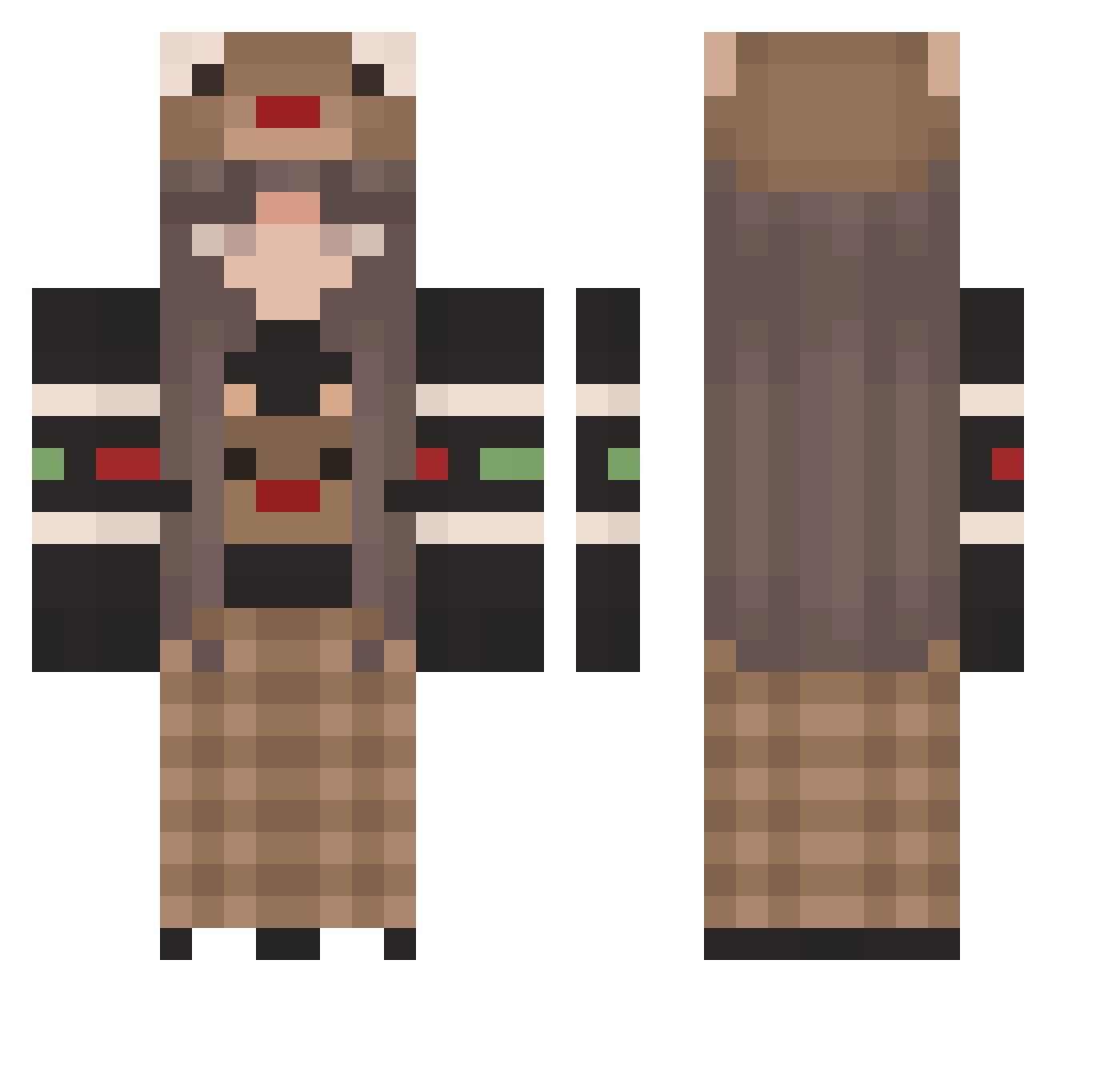 Zosia2K13 Minecraft skin, front and back view