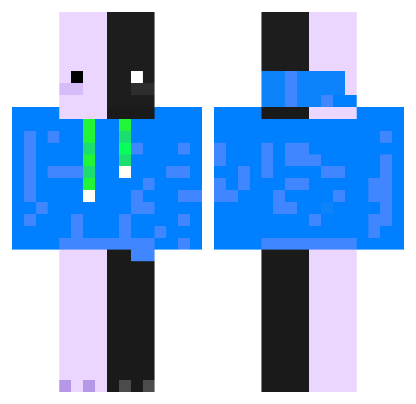 LadiliciousGames Minecraft skin, front and back view