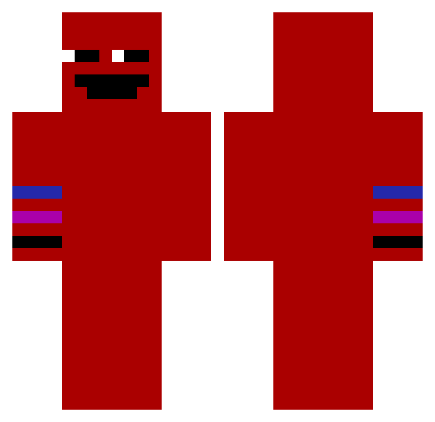 GNZK Minecraft skin, front and back view