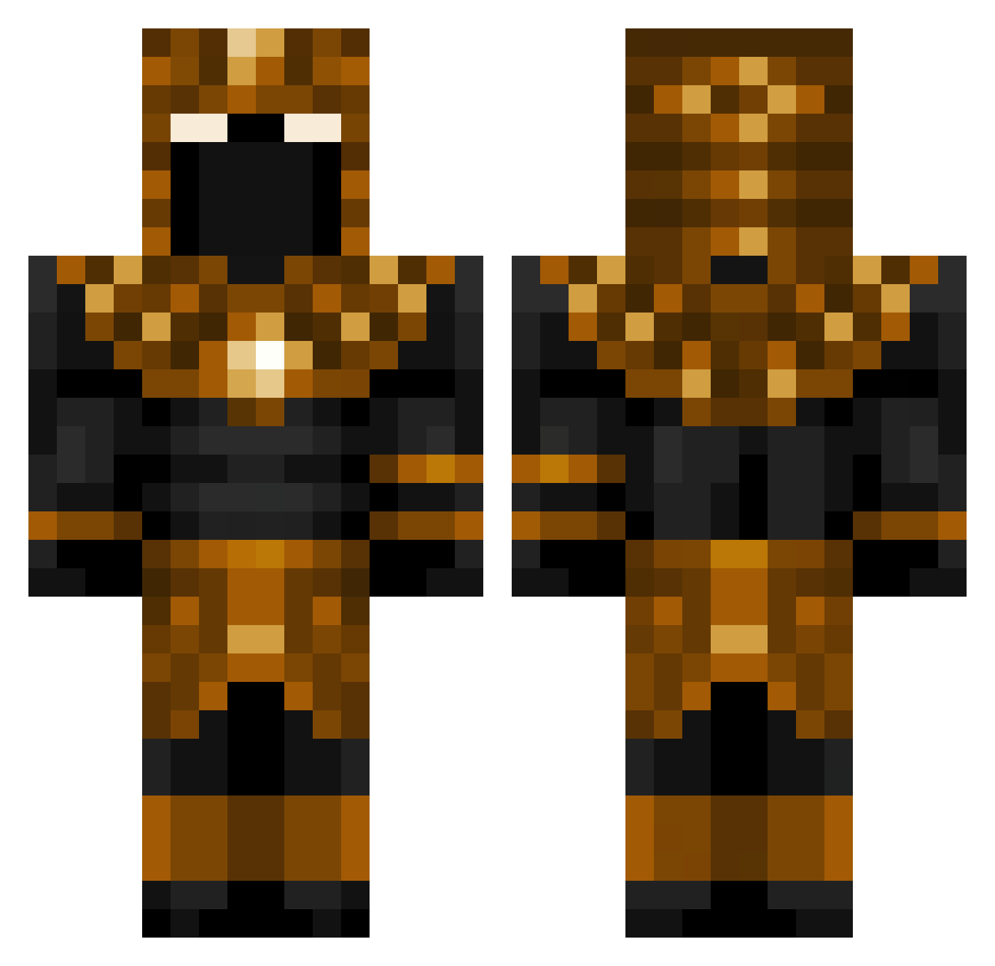 sntnl Minecraft skin, front and back view