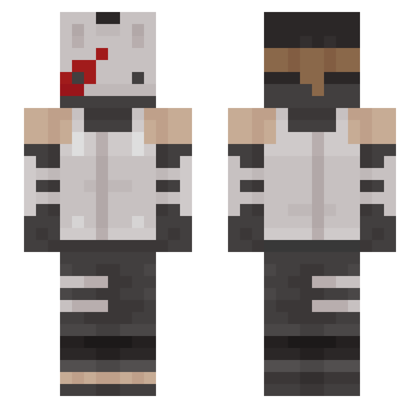 3milss Minecraft skin, front and back view