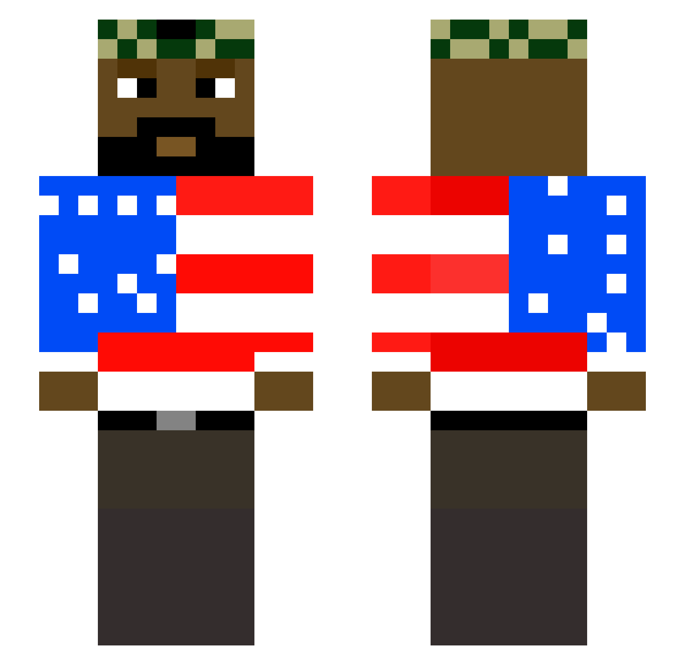 Yoonlol Minecraft skin, front and back view