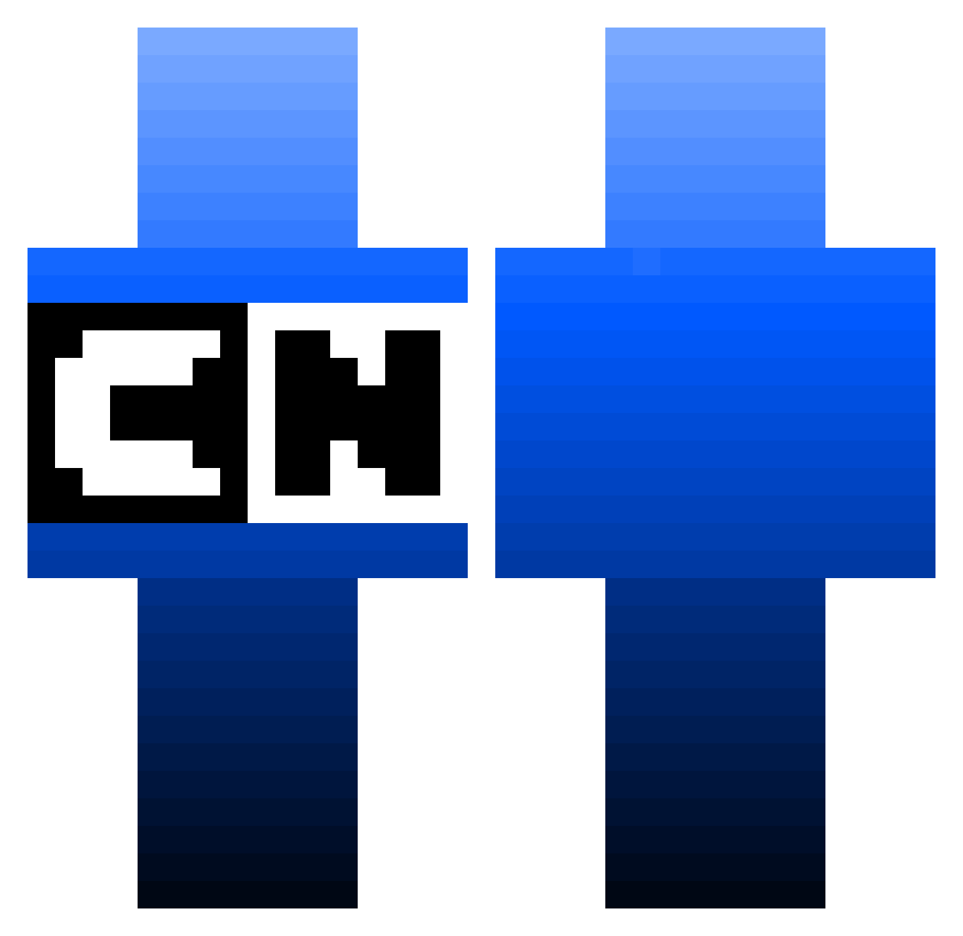 Cebberz Minecraft skin, front and back view