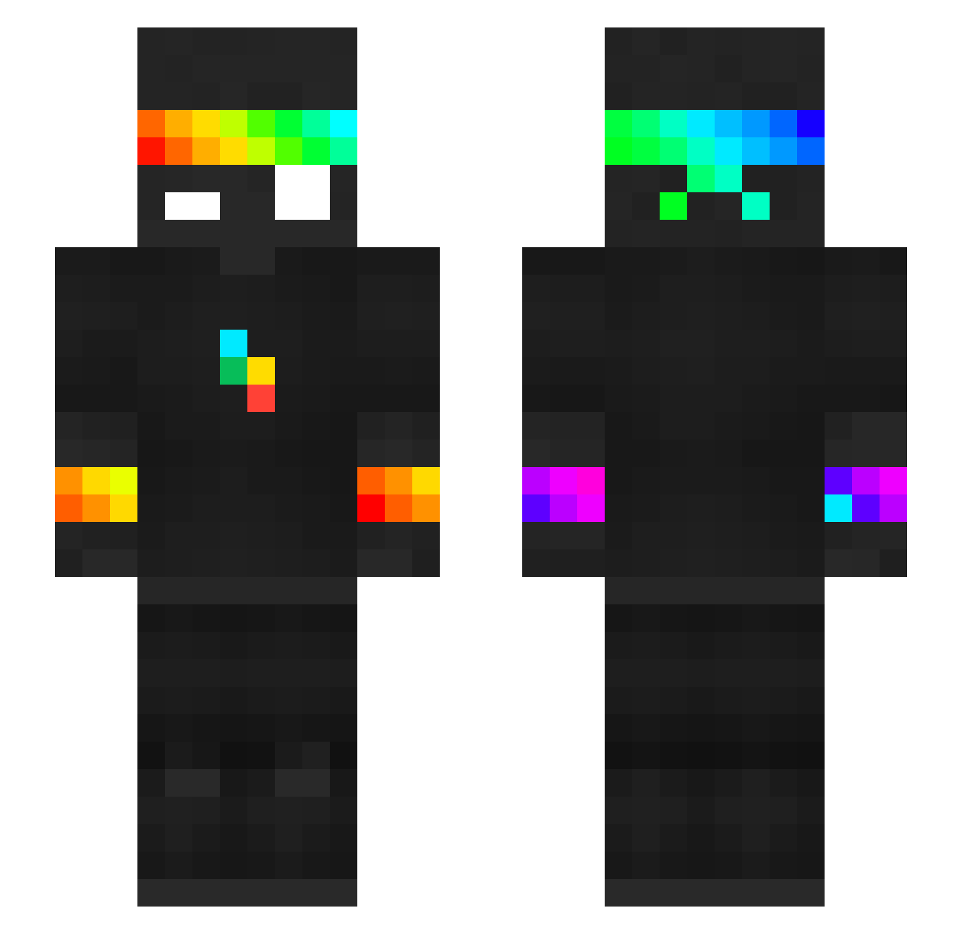 Zynqara Minecraft skin, front and back view