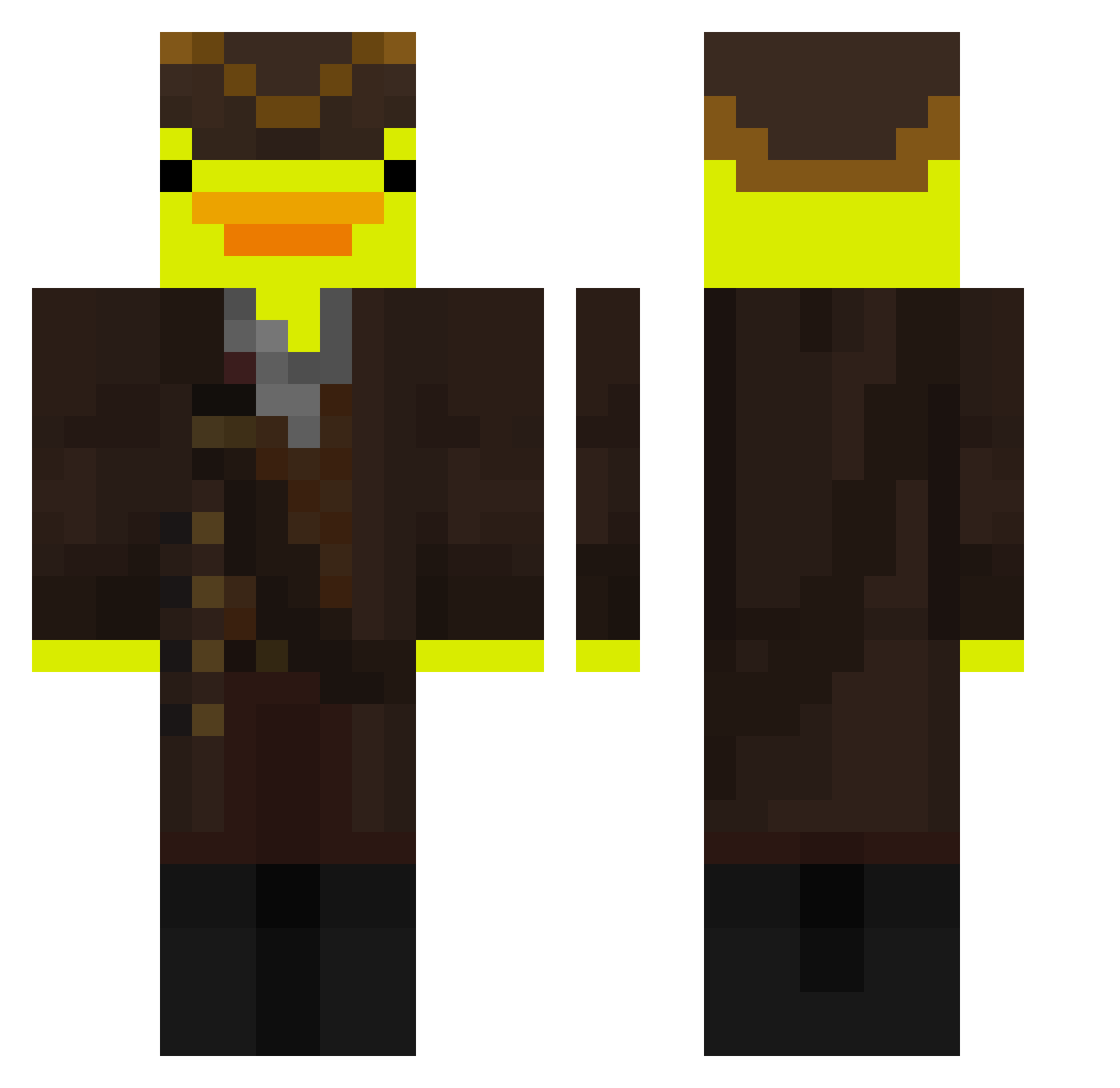 Tantan0men Minecraft skin, front and back view