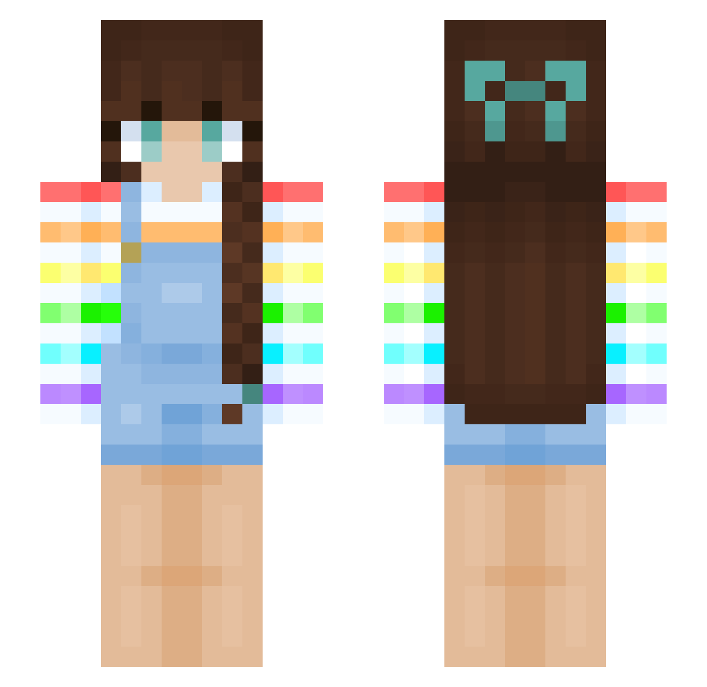 Cclp218 Minecraft skin, front and back view