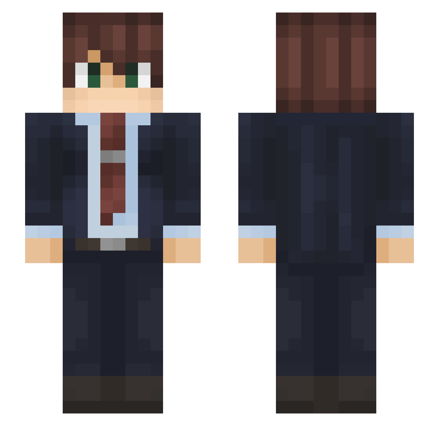 Superboleta Minecraft skin, front and back view
