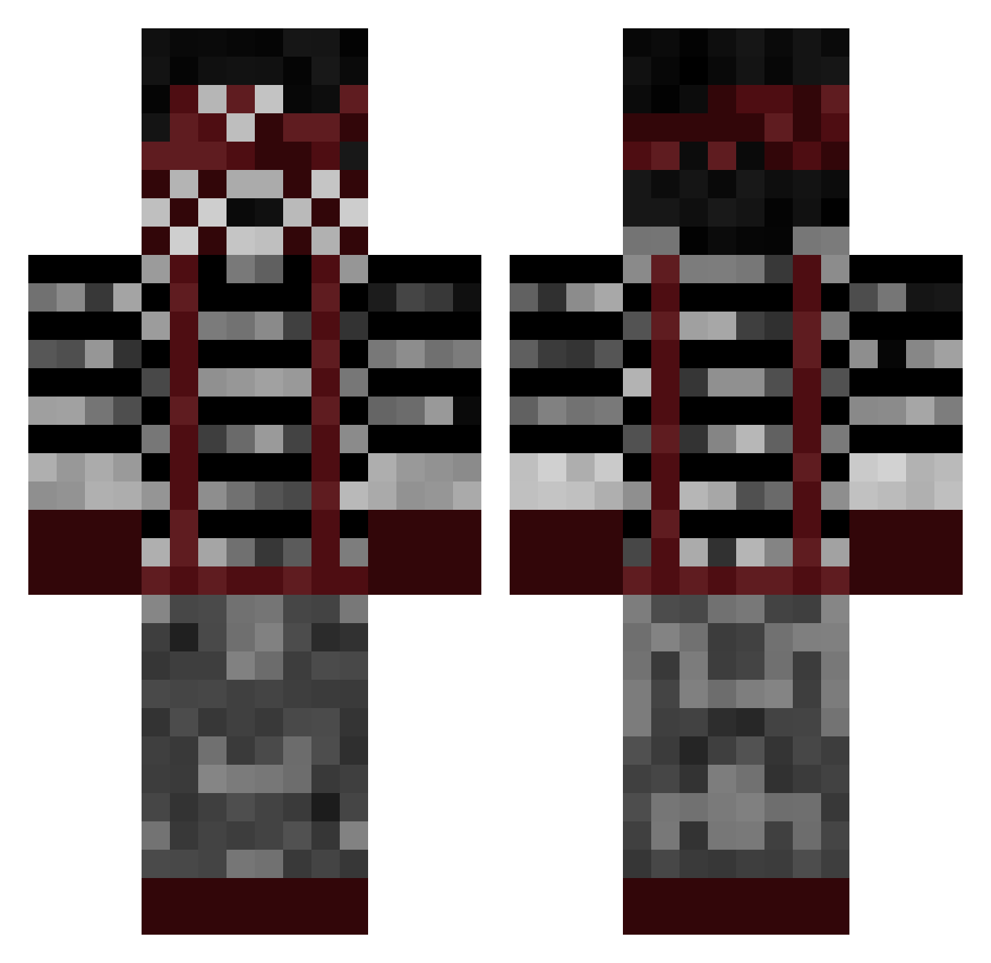zzUVzzz Minecraft skin, front and back view