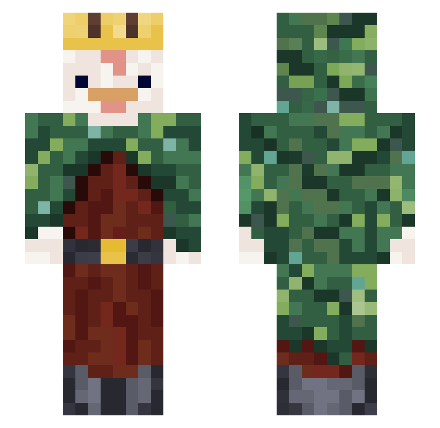 IssieTiger Minecraft skin, front and back view