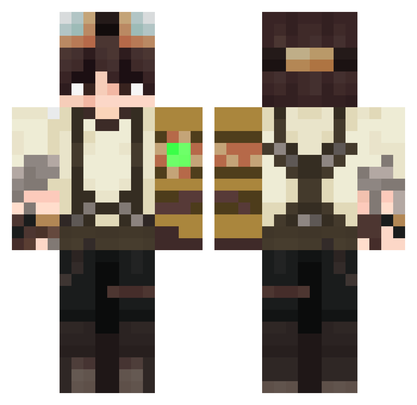 bearbearbearxx Minecraft skin, front and back view