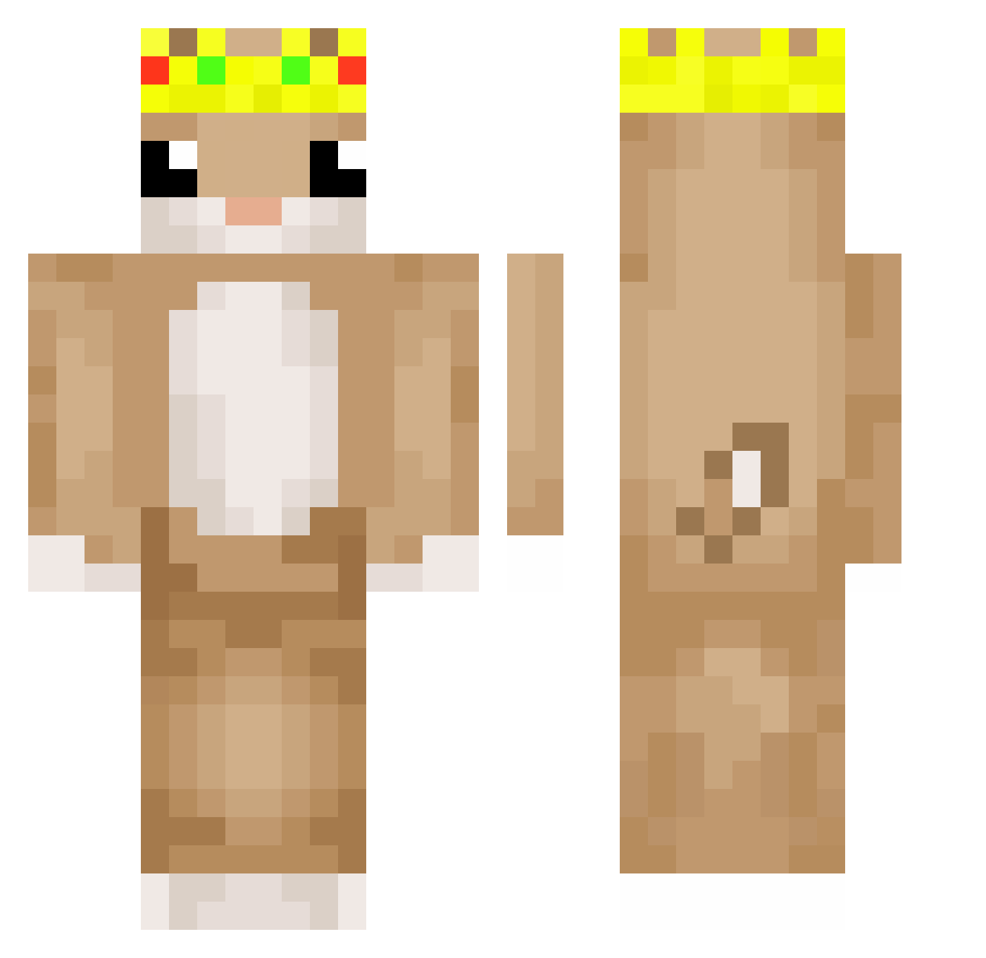 Liavre Minecraft skin, front and back view