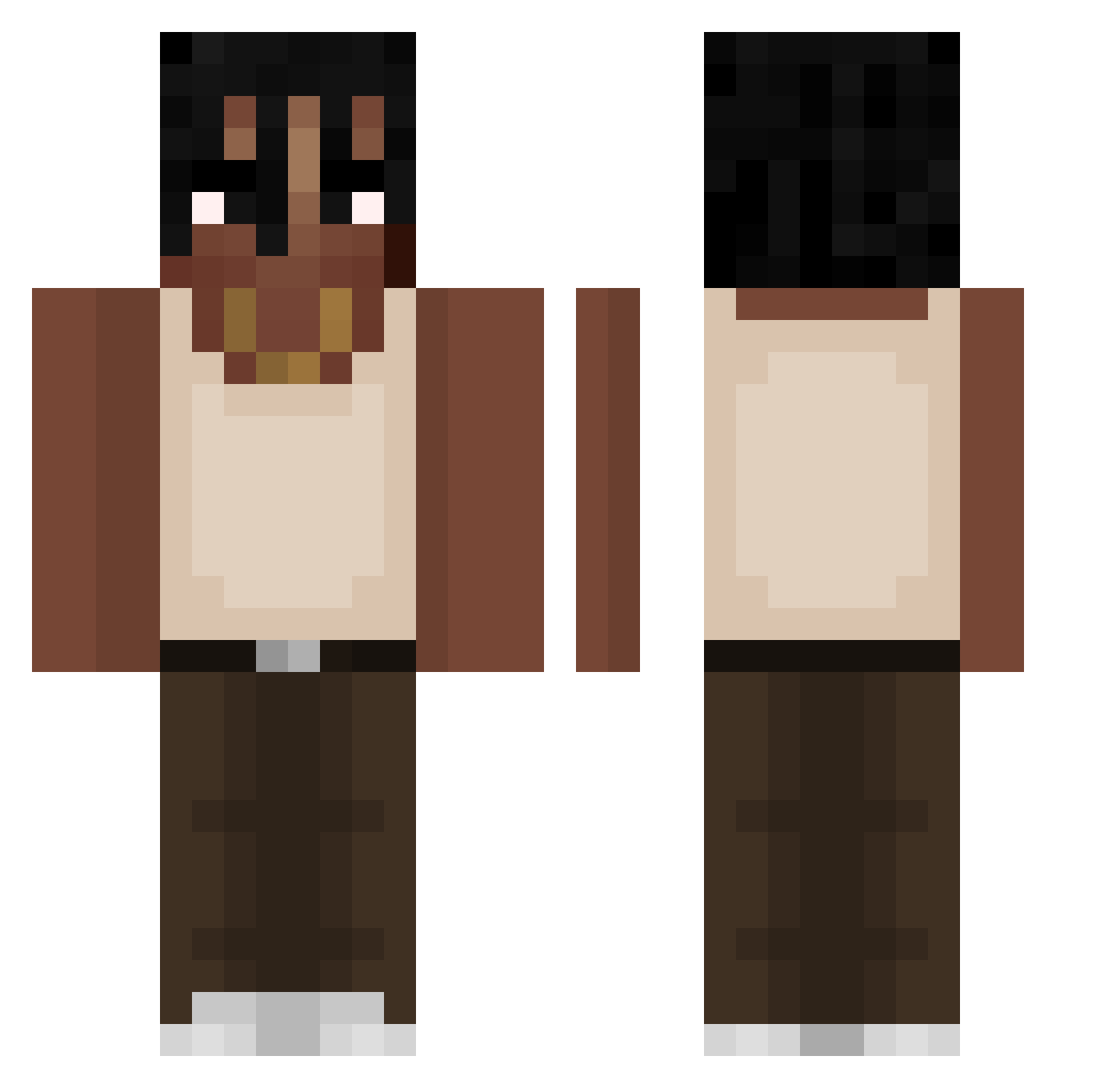 distrojek Minecraft skin, front and back view