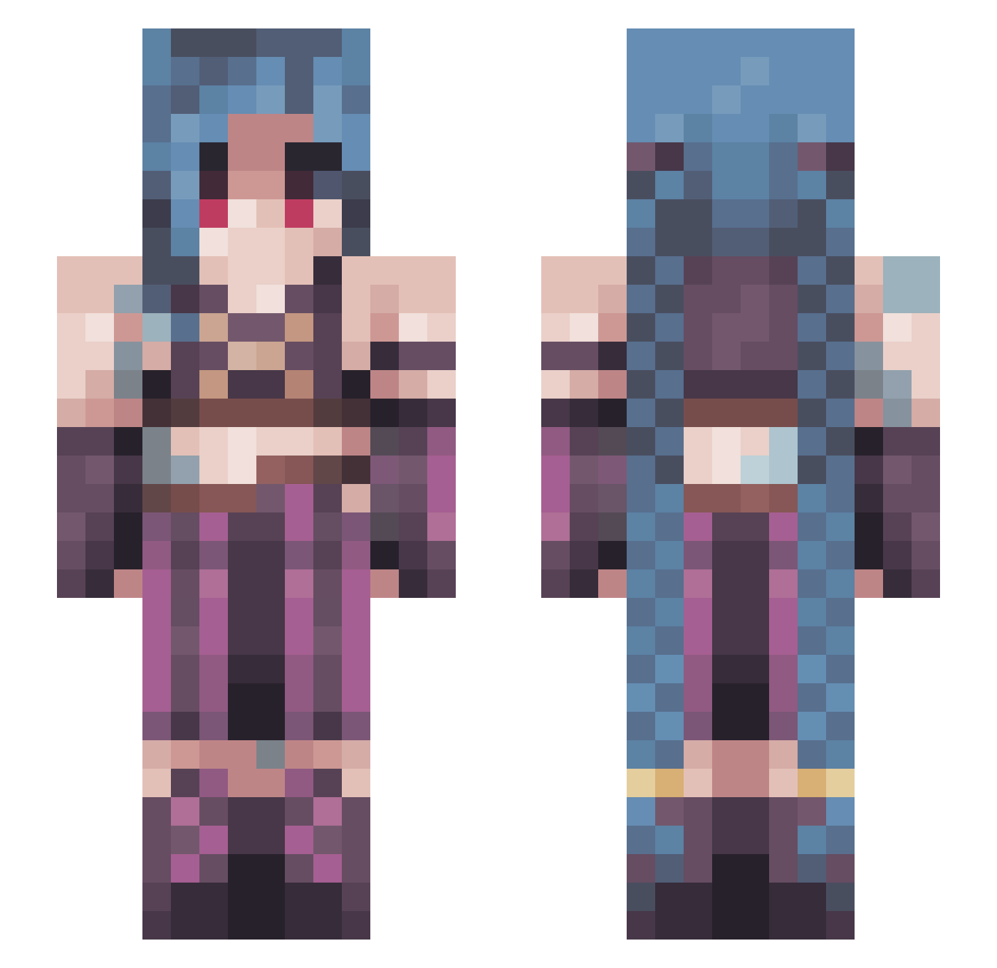 badeline07 Minecraft skin, front and back view