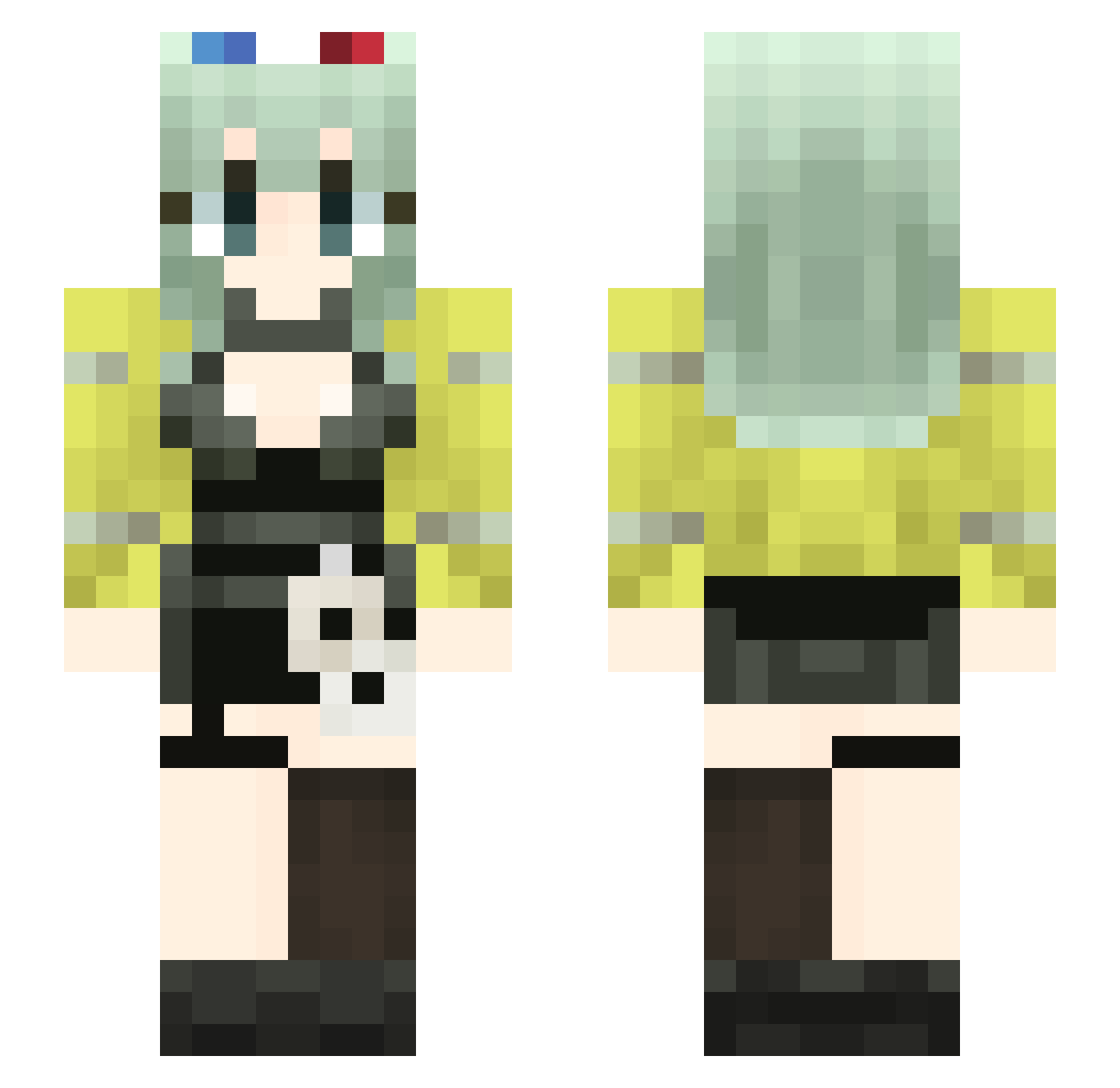 littleboluo Minecraft skin, front and back view