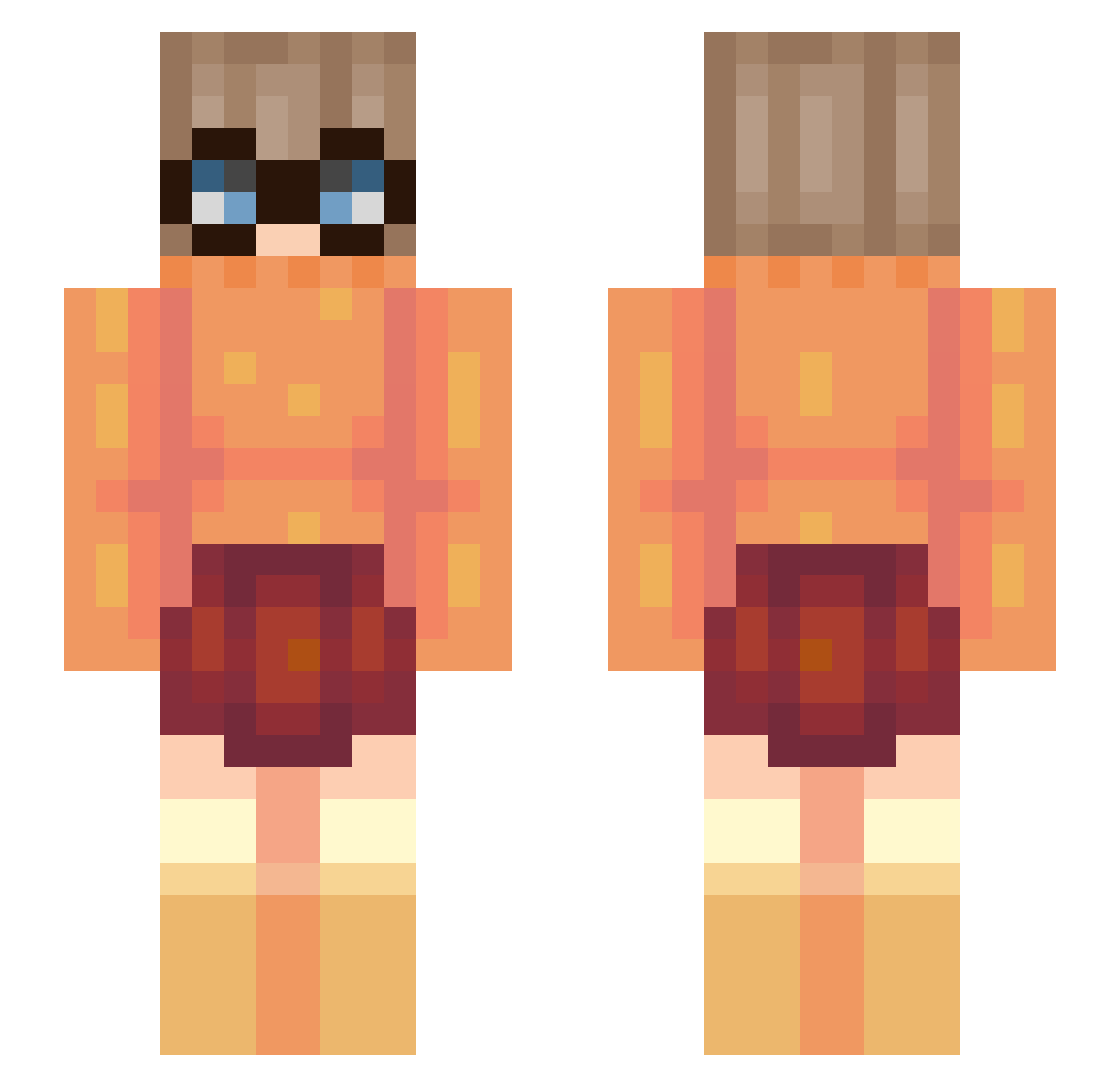 c0ke__zer0 Minecraft skin, front and back view