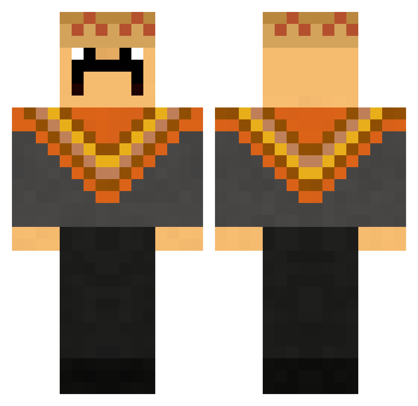 TheLupillo Minecraft skin, front and back view
