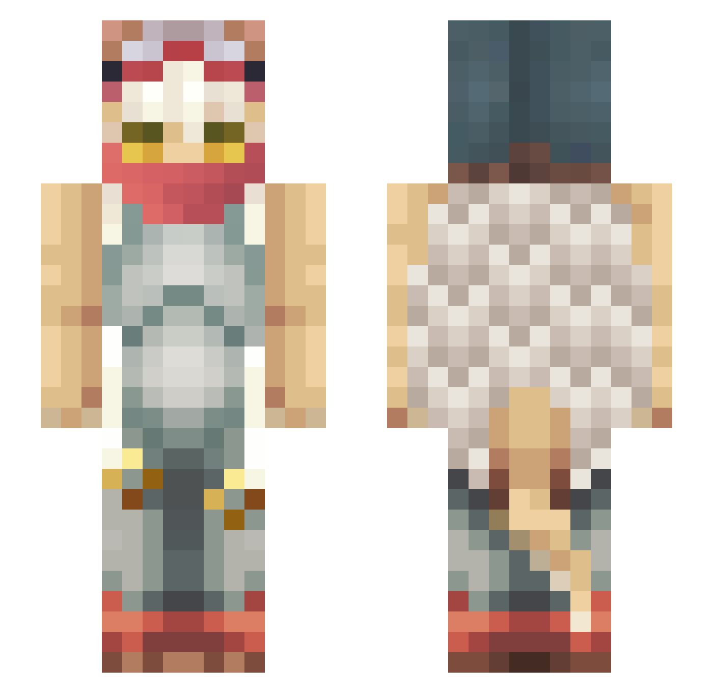 Neon_Blue_Star Minecraft skin, front and back view