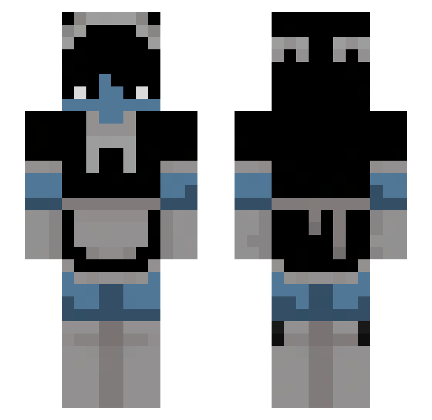 NotNamenchange Minecraft skin, front and back view