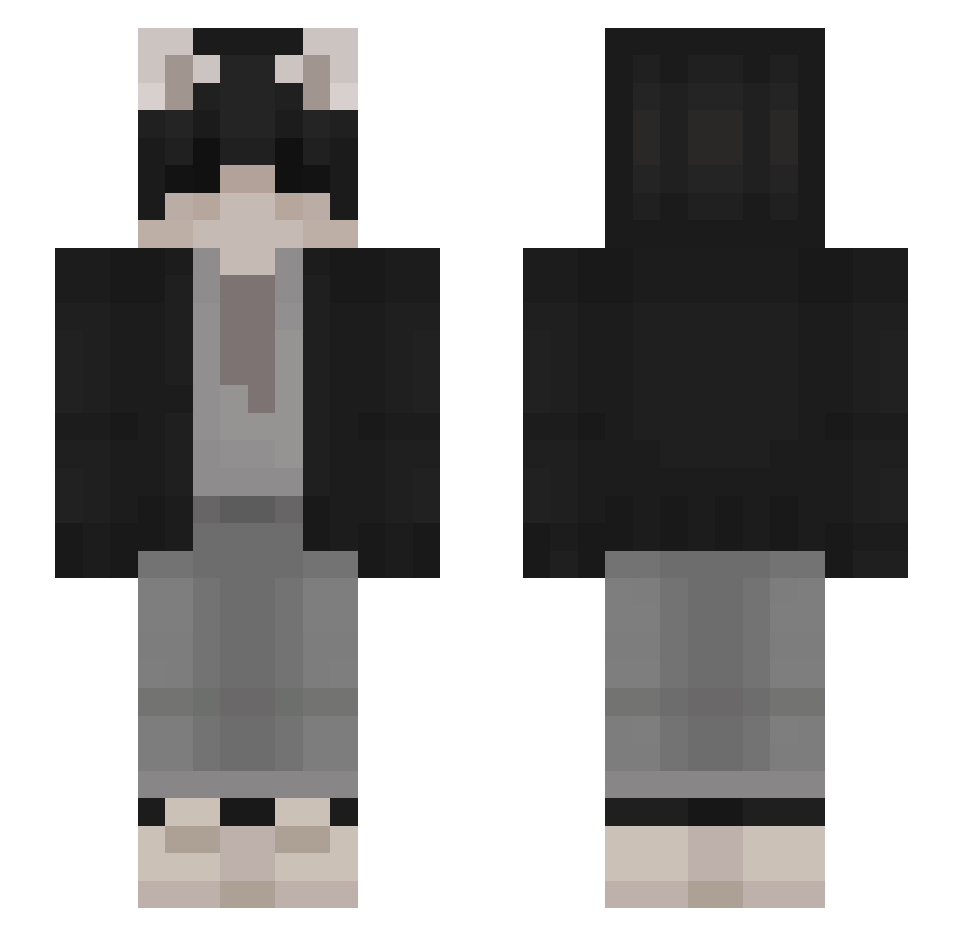 WLADDO Minecraft skin, front and back view