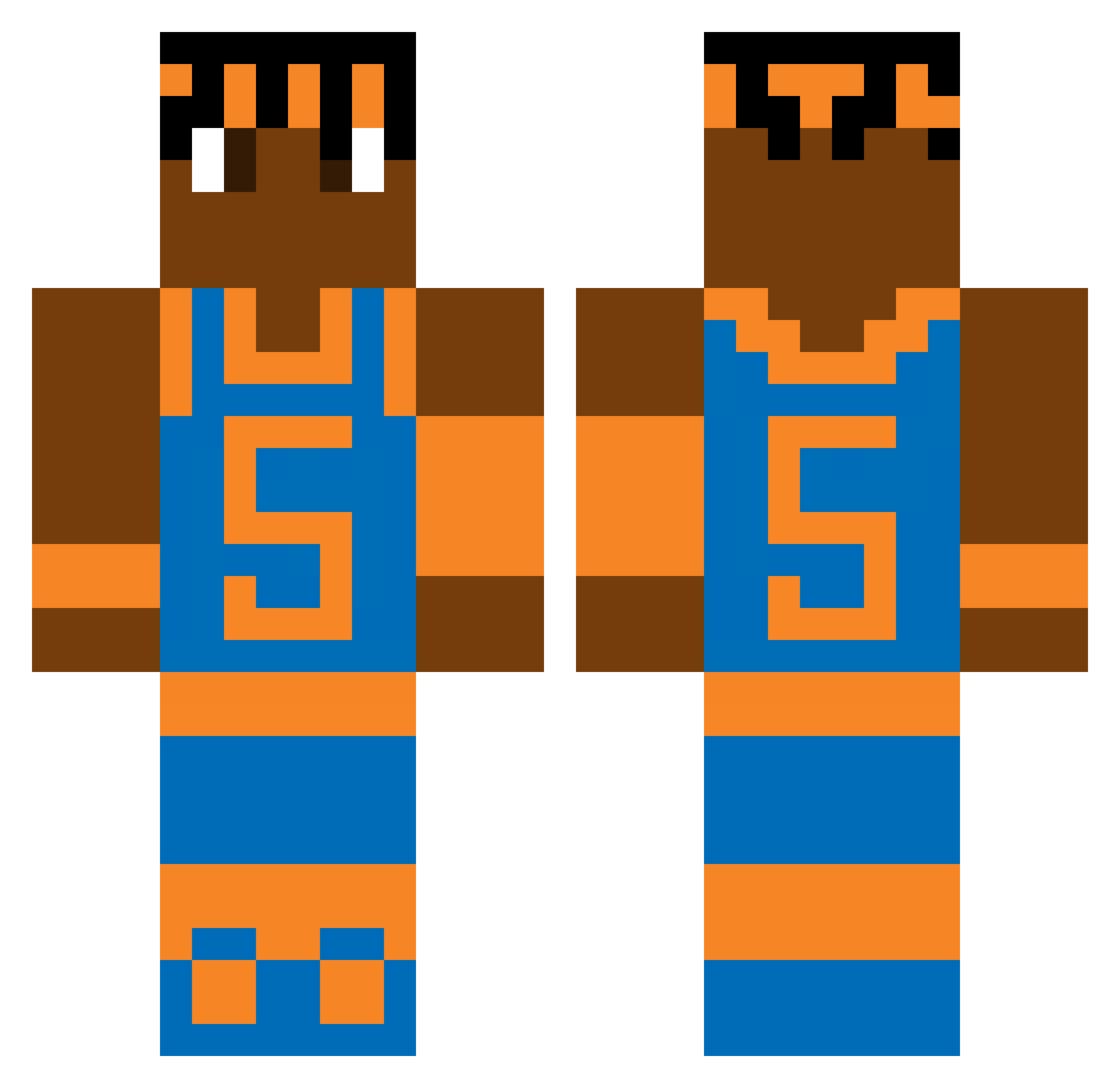 VoidedSnowman Minecraft skin, front and back view