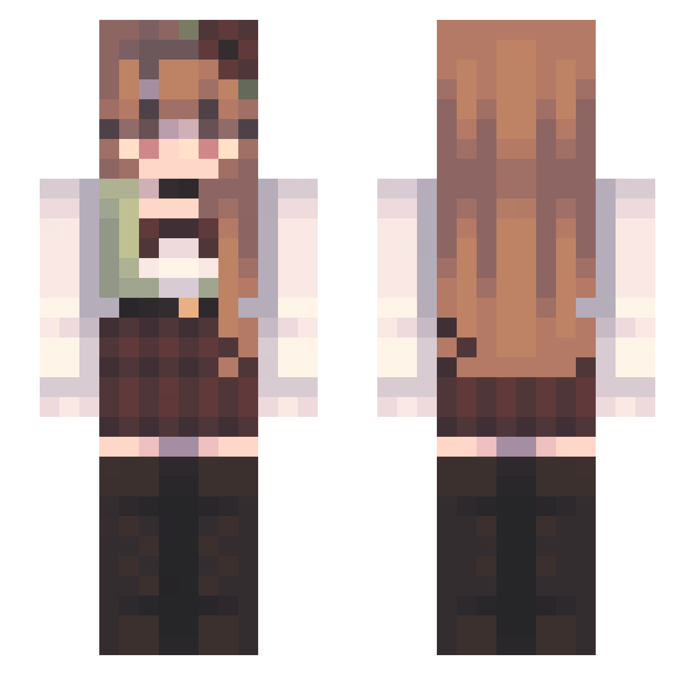 CuriousWitch Minecraft skin, front and back view
