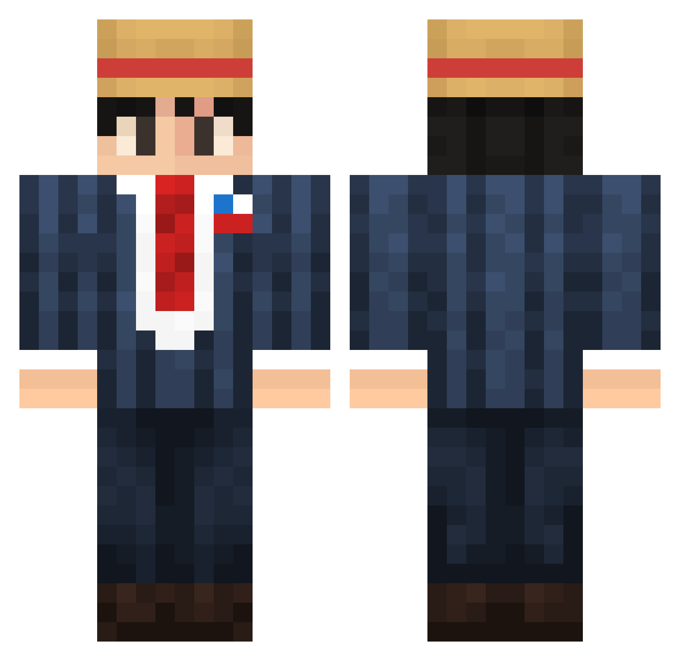 vlomy Minecraft skin, front and back view
