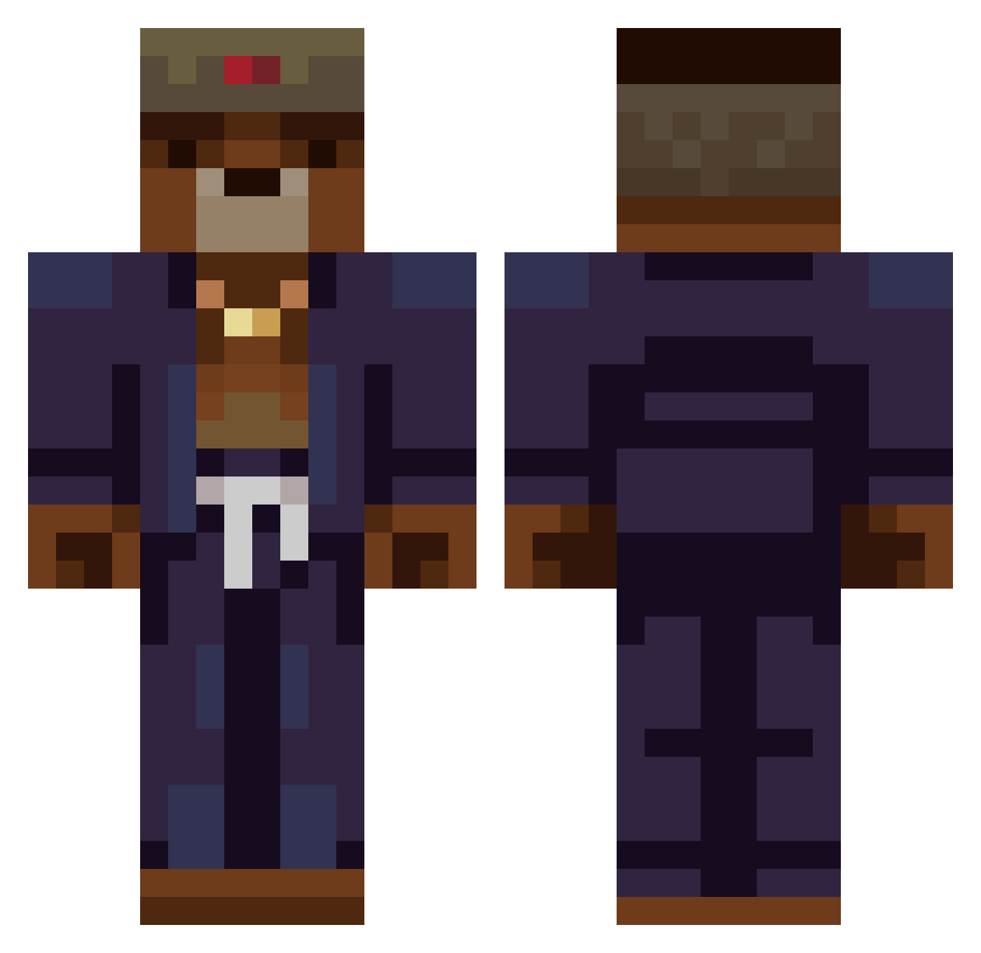 MO0NWALK Minecraft skin, front and back view