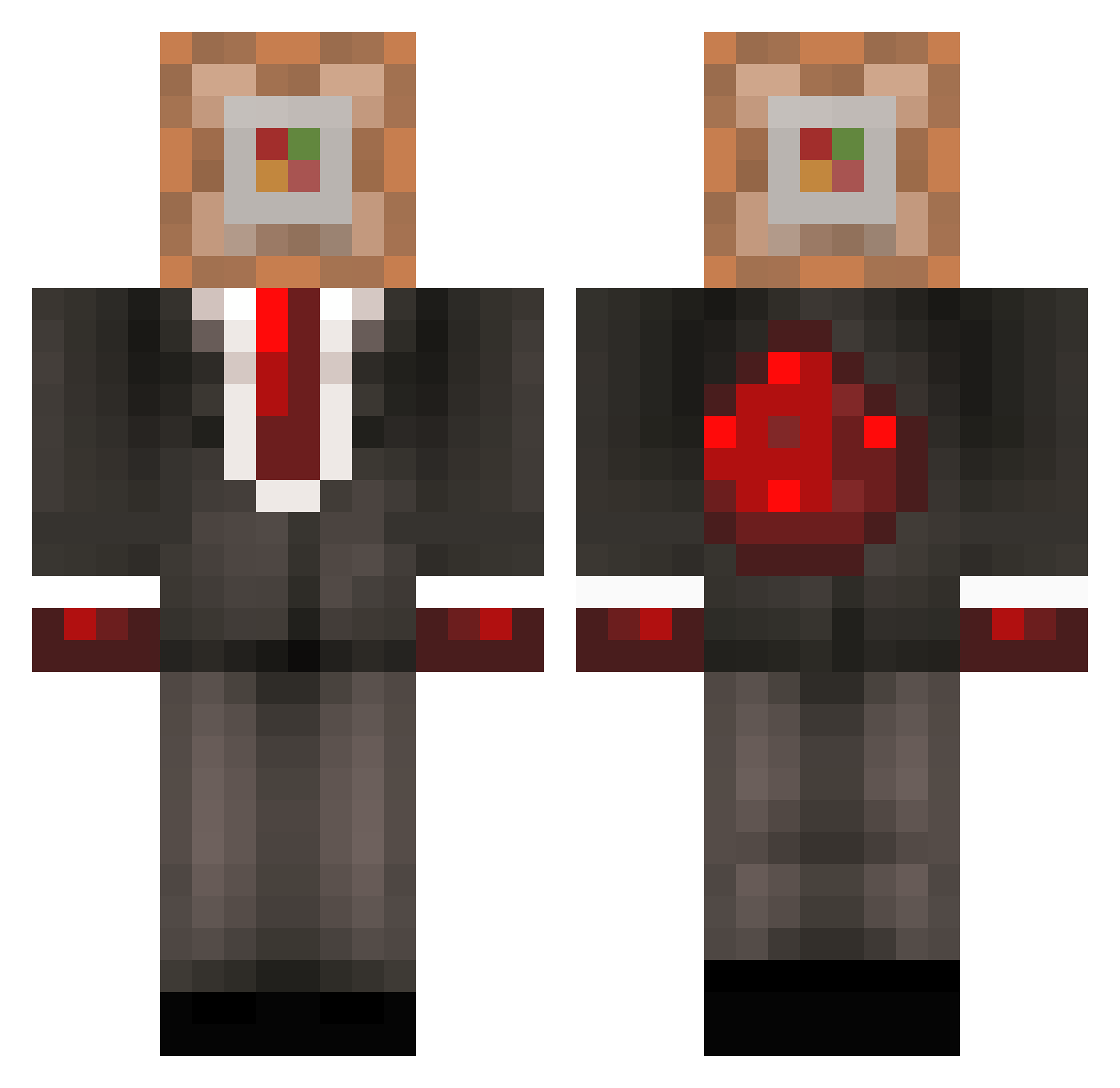 CoolerTeddy Minecraft skin, front and back view