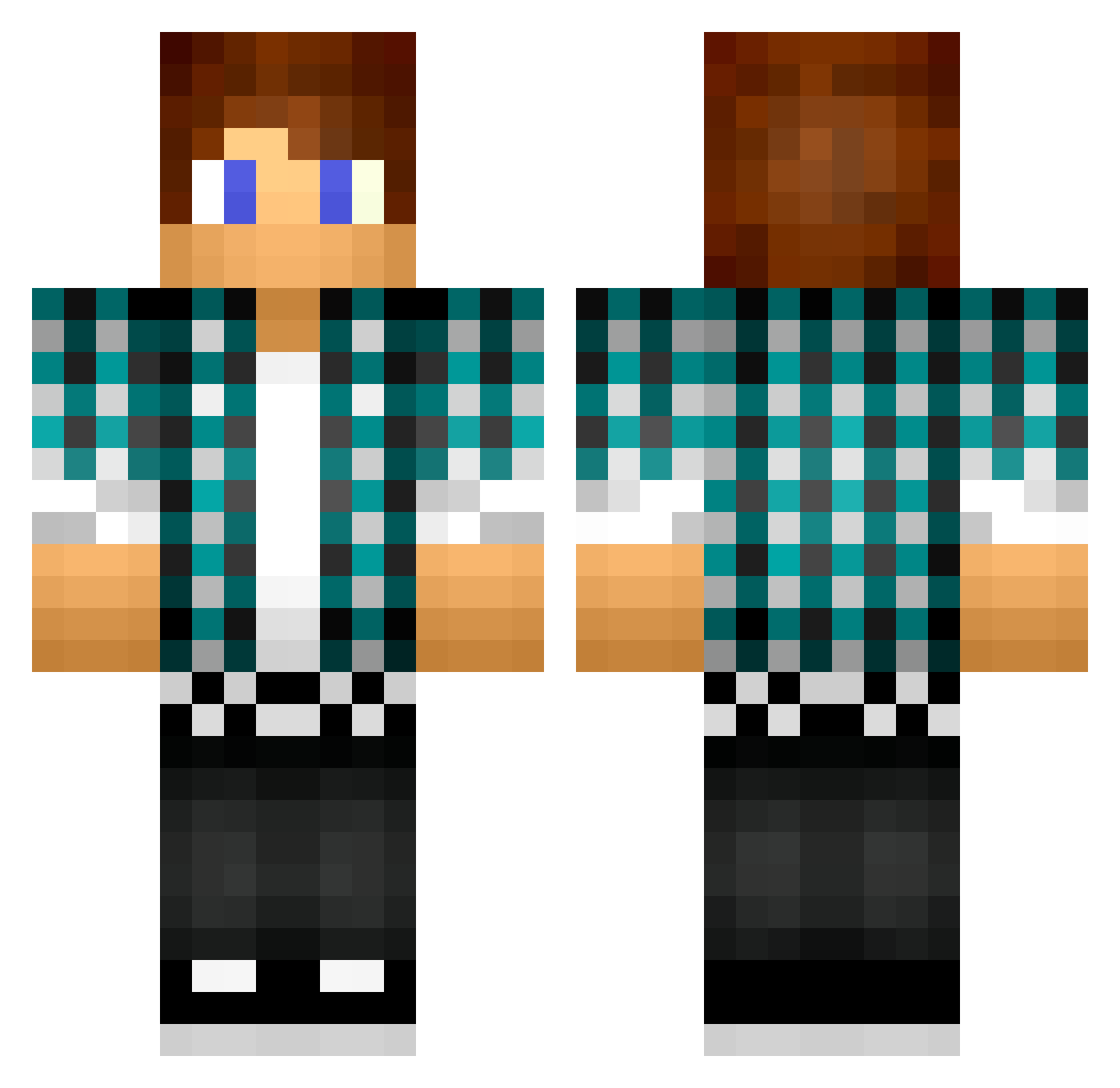 SirAralon Minecraft skin, front and back view