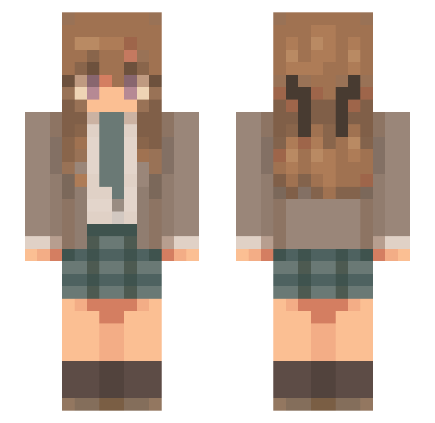 skultt Minecraft skin, front and back view