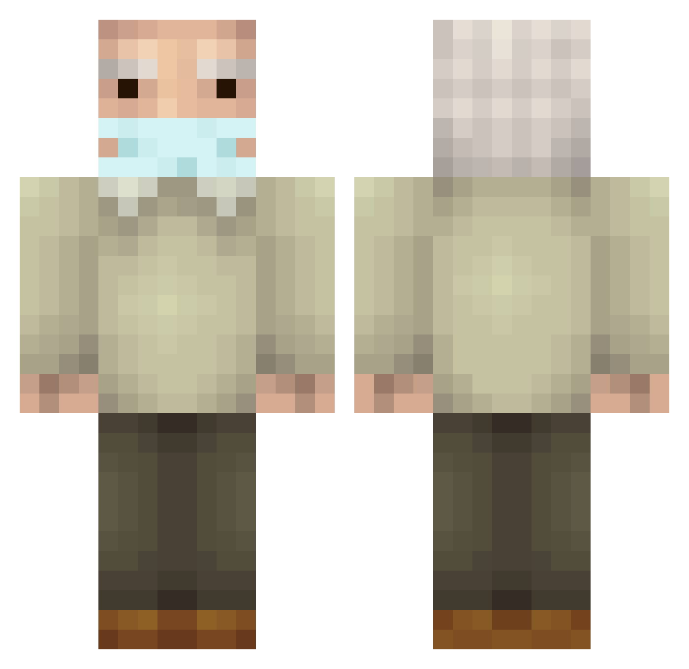 BelloMad Minecraft skin, front and back view