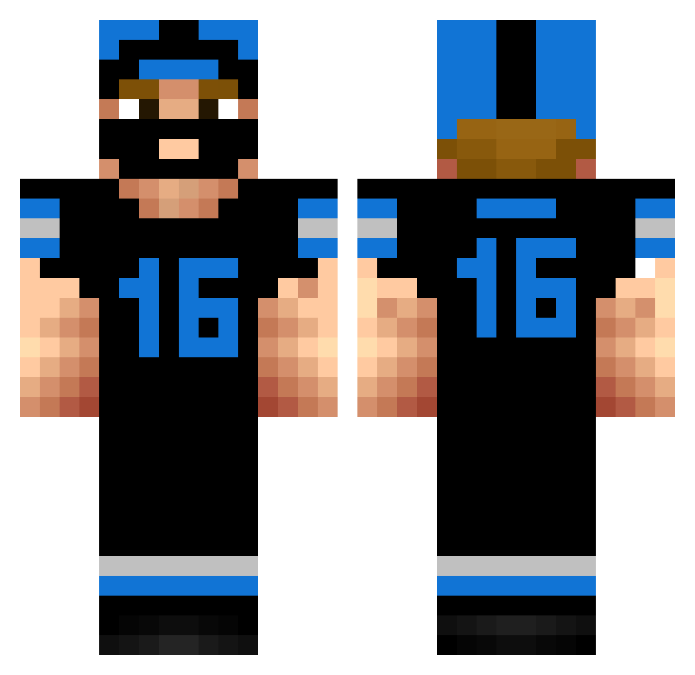 wackydooda Minecraft skin, front and back view